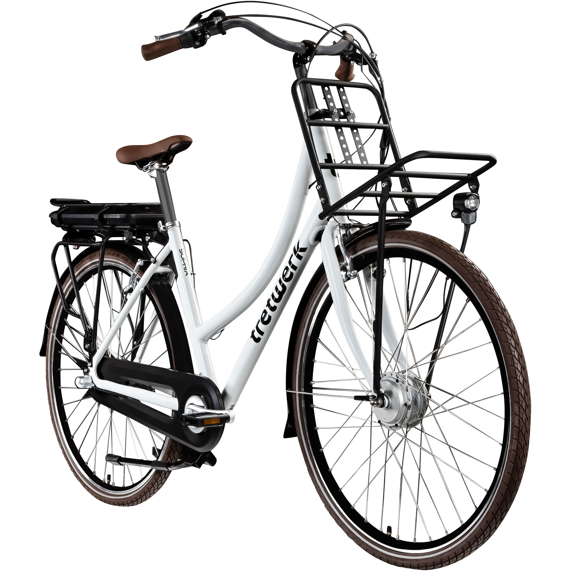 Tretwerk Sophia E Bike Damen Herren 28 Zoll Pedelec 3 Gang Elektrofahrrad mit 522 Wh Elektro Damenfahrrad Citybike mit Bluetooth und App 