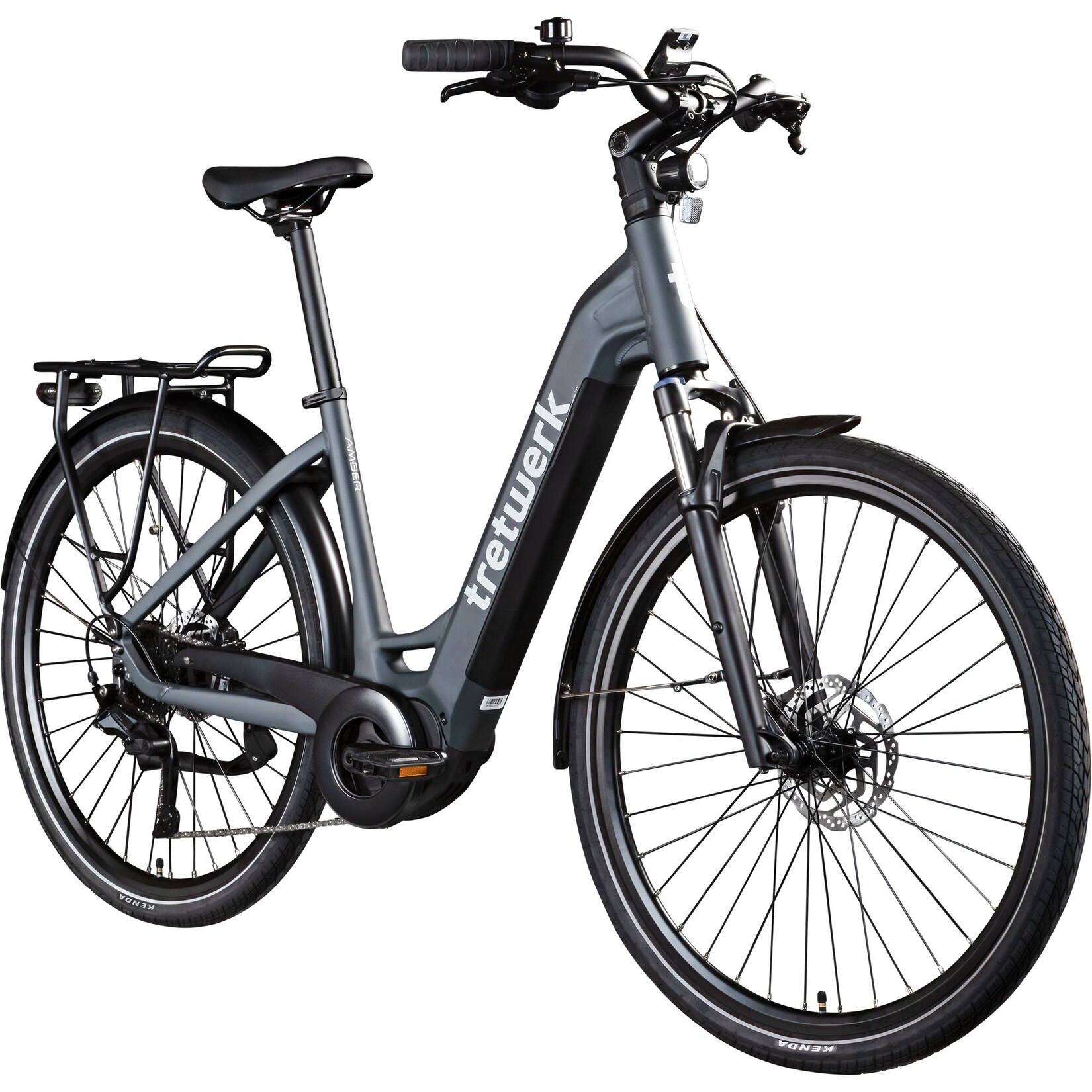 Amber E Bike Damen 28 Zoll Elektrofahrrad 155 - 185 cm Hollandrad anthrazit 48 cm