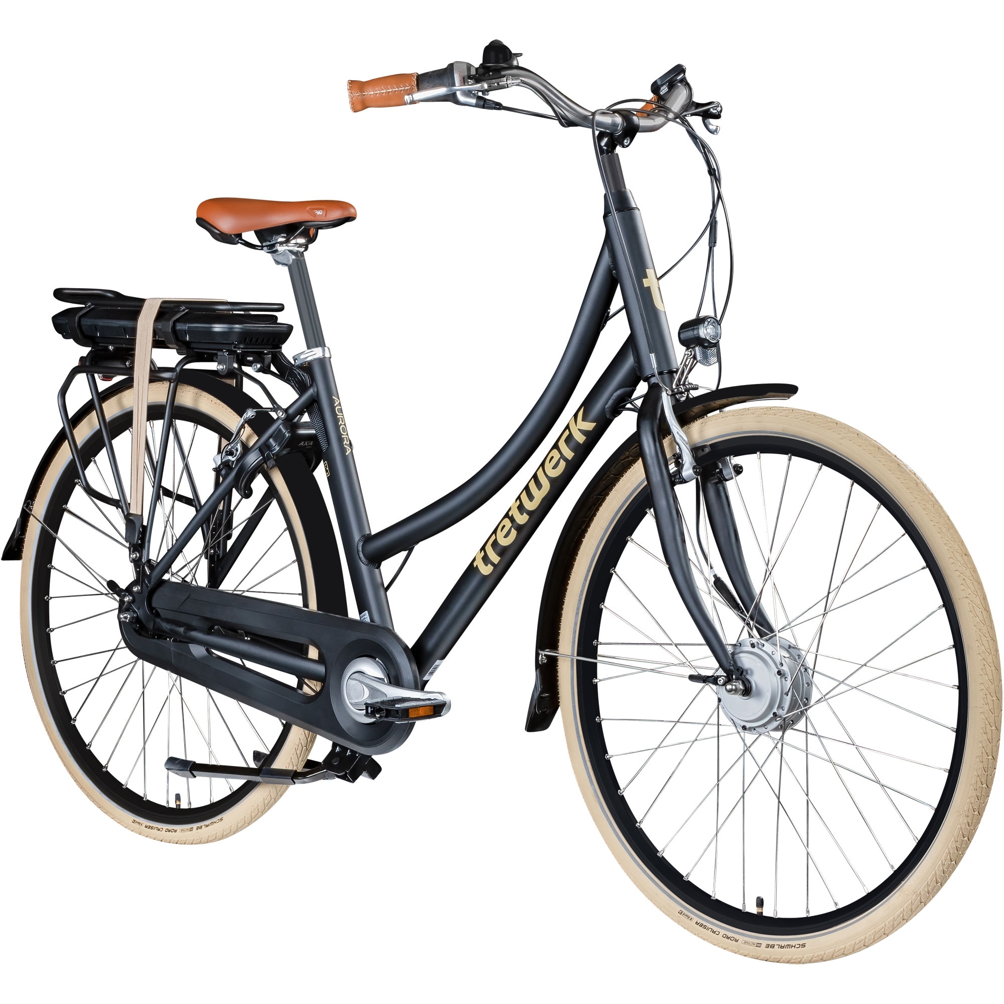 Tretwerk Aurora E Bike 28 Zoll Pedelec Damen Herren 155-185 cm  schwarz 50 cm 