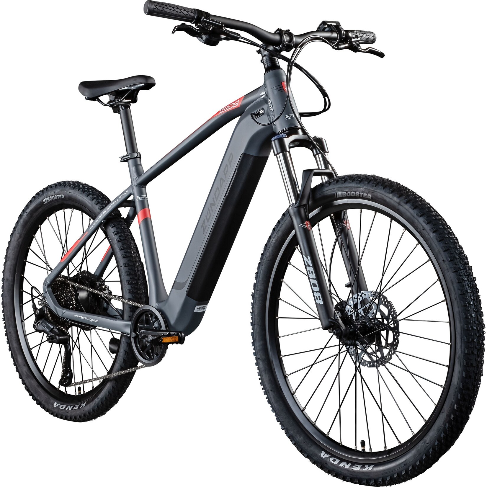Z808 E-Mountainbike 27,5 Zoll grau/rot 50 cm