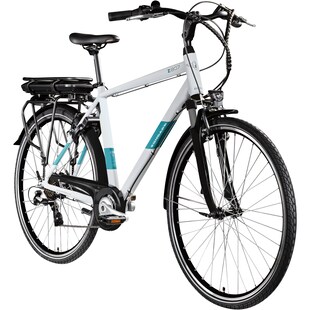 Zündapp Z807 E Bike 28 Zoll Trekkingrad Herren 155 - 185 cm Elektrofahrrad mit 7 Gang telegrau/türkis 