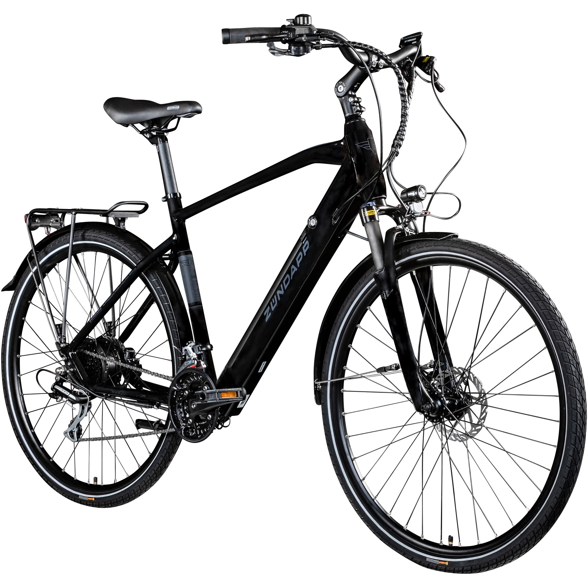 Z&uuml;ndapp Z810 E Bike Trekkingrad Herren ab 160 cm mit 8 G&auml;ngen Beleuchtung StVZO Elektrofahrrad 550 Wh schwarz/grau 