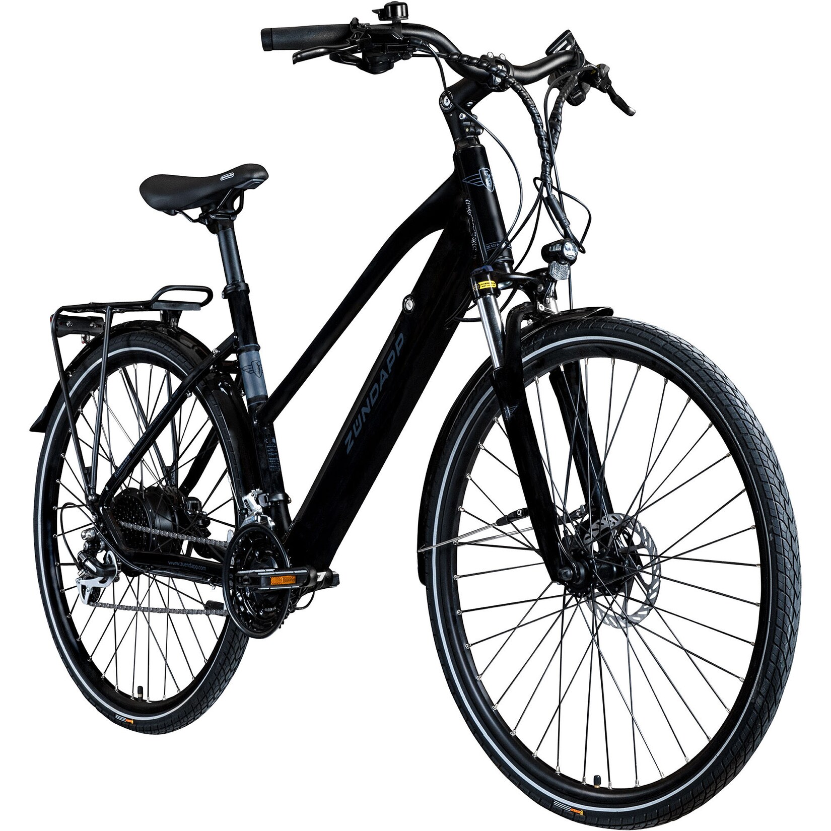 Z810 E Bike Damen Trekkingrad ab 155 cm mit ängen Beleuchtung StVZO Elektrofahrrad 550 Wh schwarz/grau