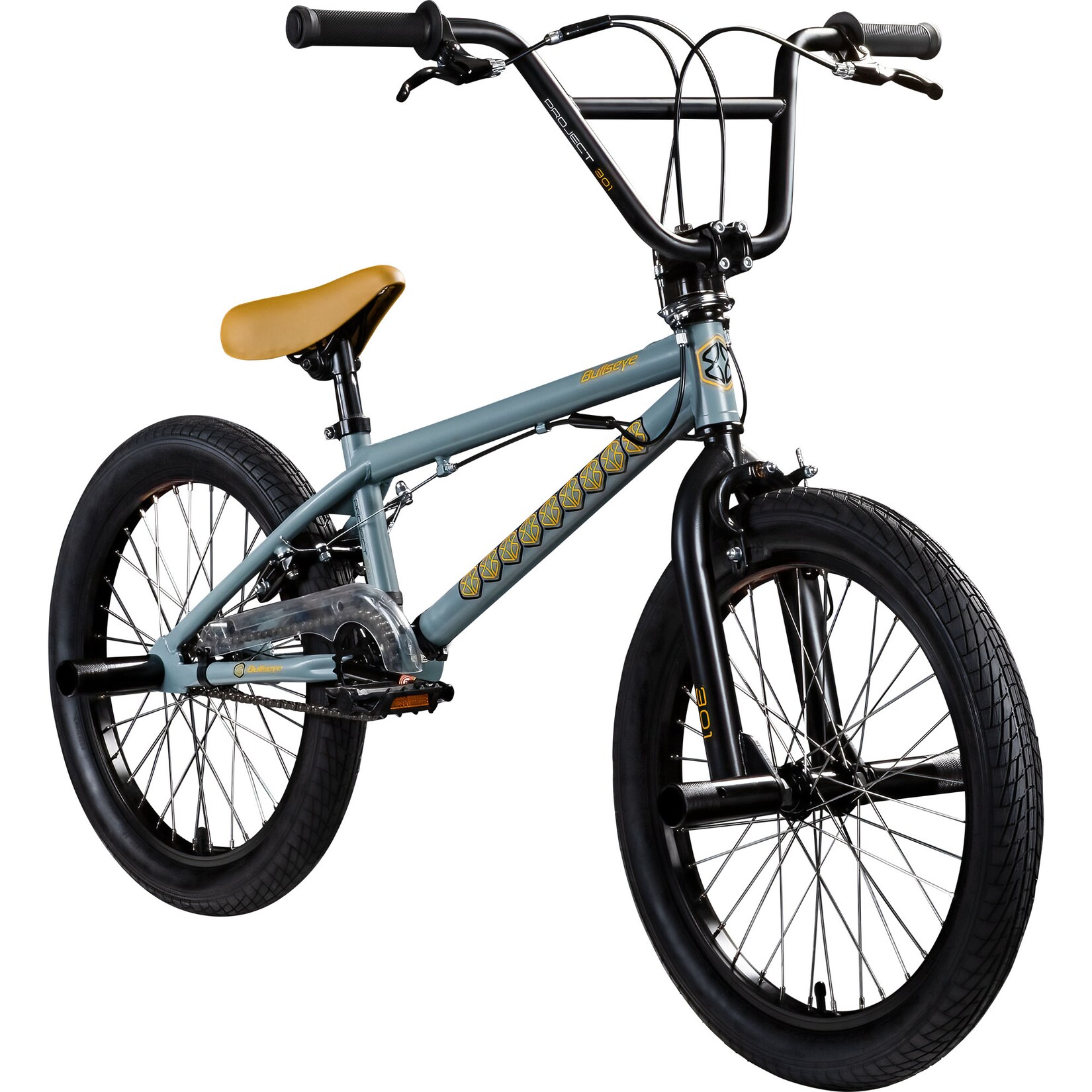 Project 301 BMX 20 Zoll Bike Fahrrad 2 Pegs 360° Rotor Freestyle grau/gelb