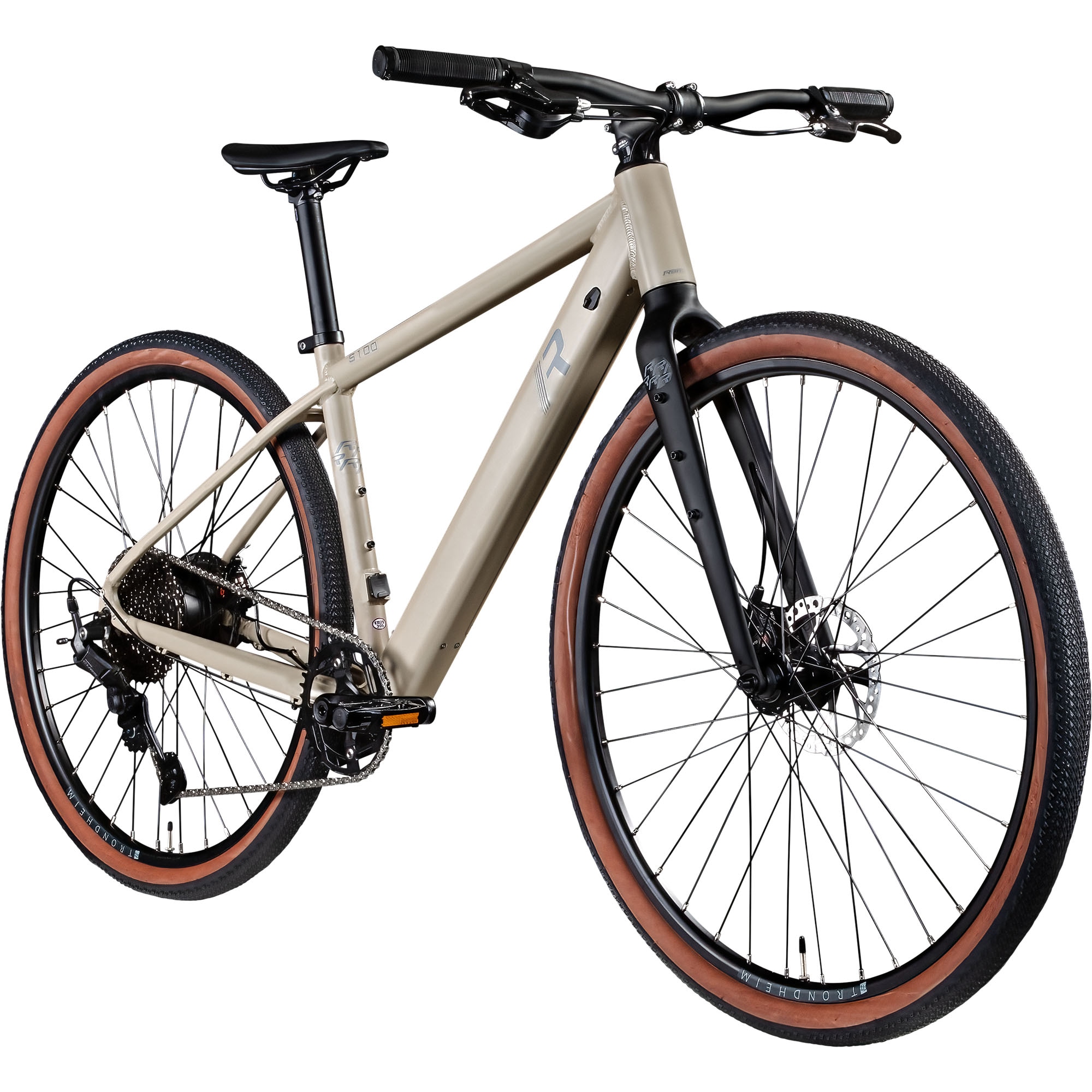 Remington S100 E Bike Gravelbike 28 Zoll Pedelec 360 Wh Elektrofahrrad 10 Gang Fahrrad beige 44 cm 