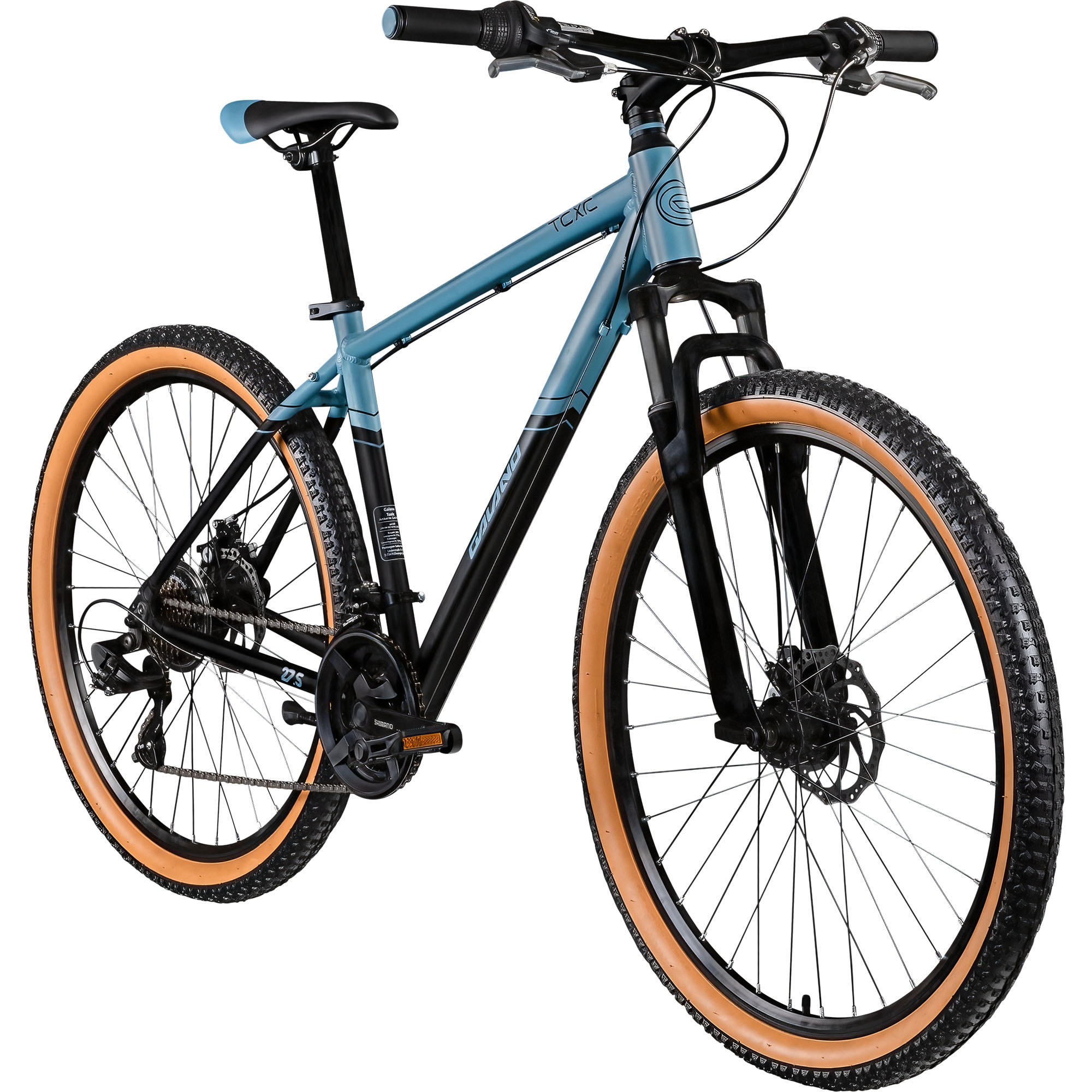Galano Toxic 27,5 Zoll Mountainbike Hardtail 165 - 190 cm MTB f&uuml;r Damen und Herren 21 G&auml;nge schwarz blau 46 cm 