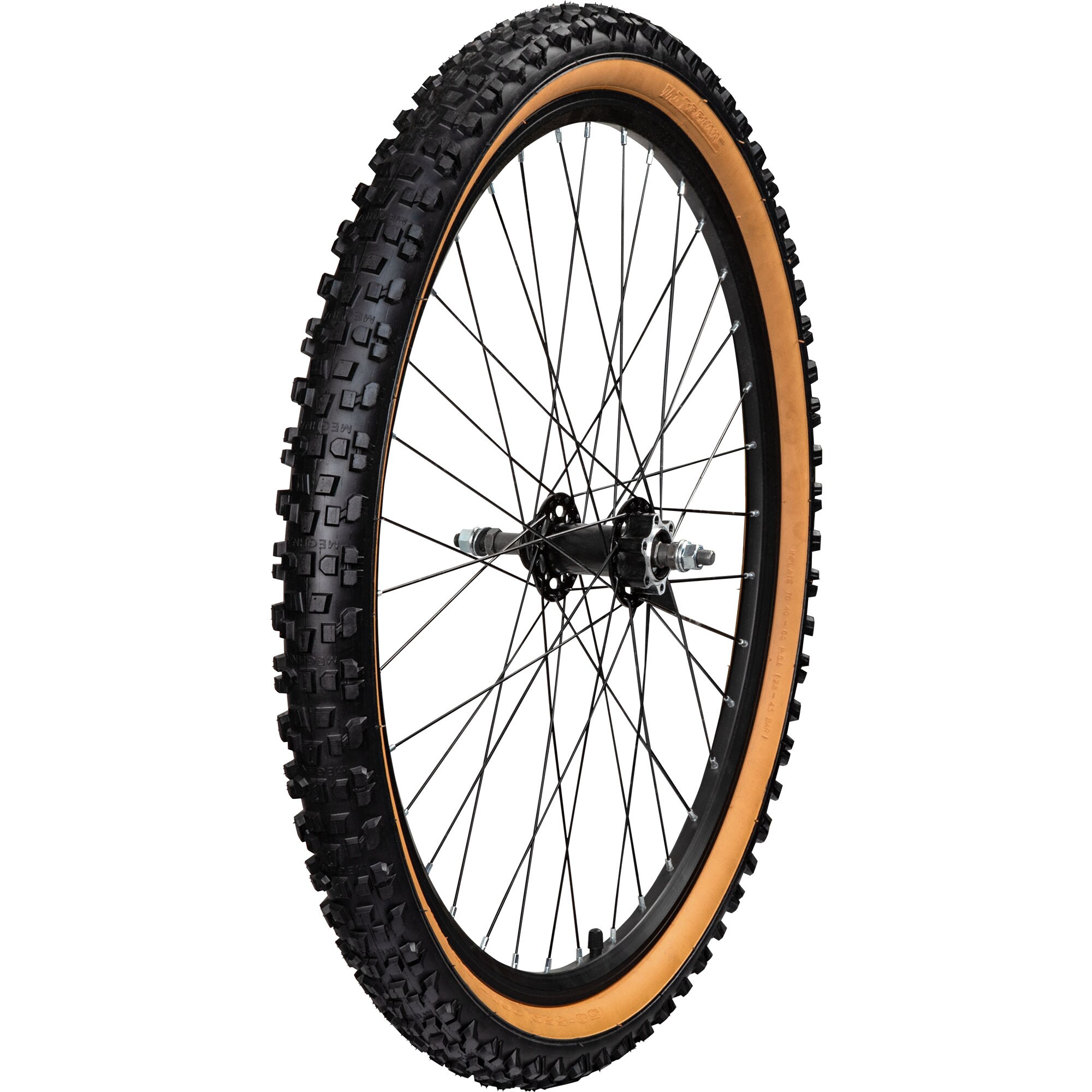 Komplettrad Felge mit Reifen Mountainbike Felgen Laufradsatz Fahrrad Laufrad schwarz/braune Sidewall 26 x 2,35" Hinterrad 