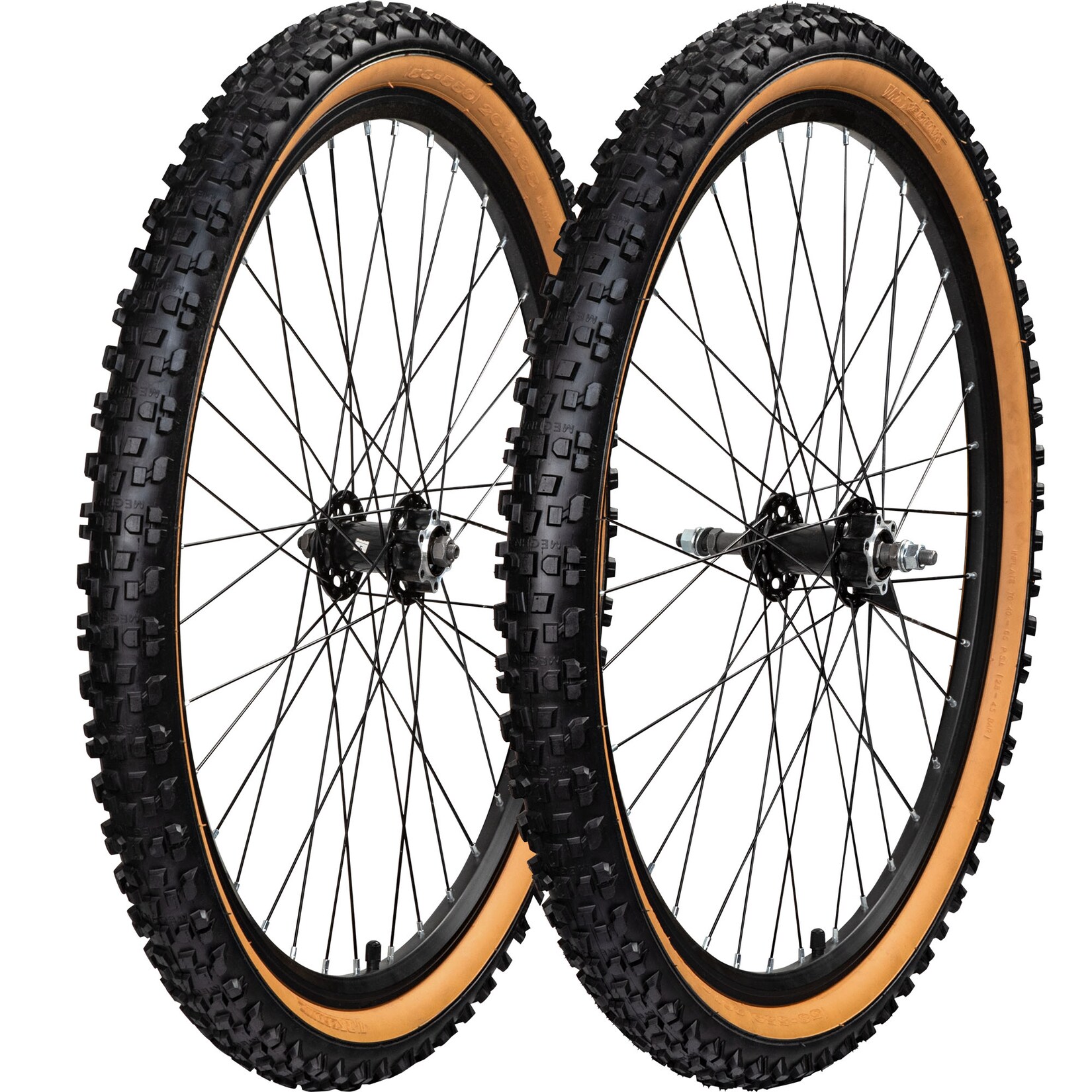 Komplettrad Felge mit Reifen Mountainbike Felgen Laufradsatz Fahrrad Laufrad schwarz/braune Sidewall 26 x 2,35" Vorder- und Hinterrad