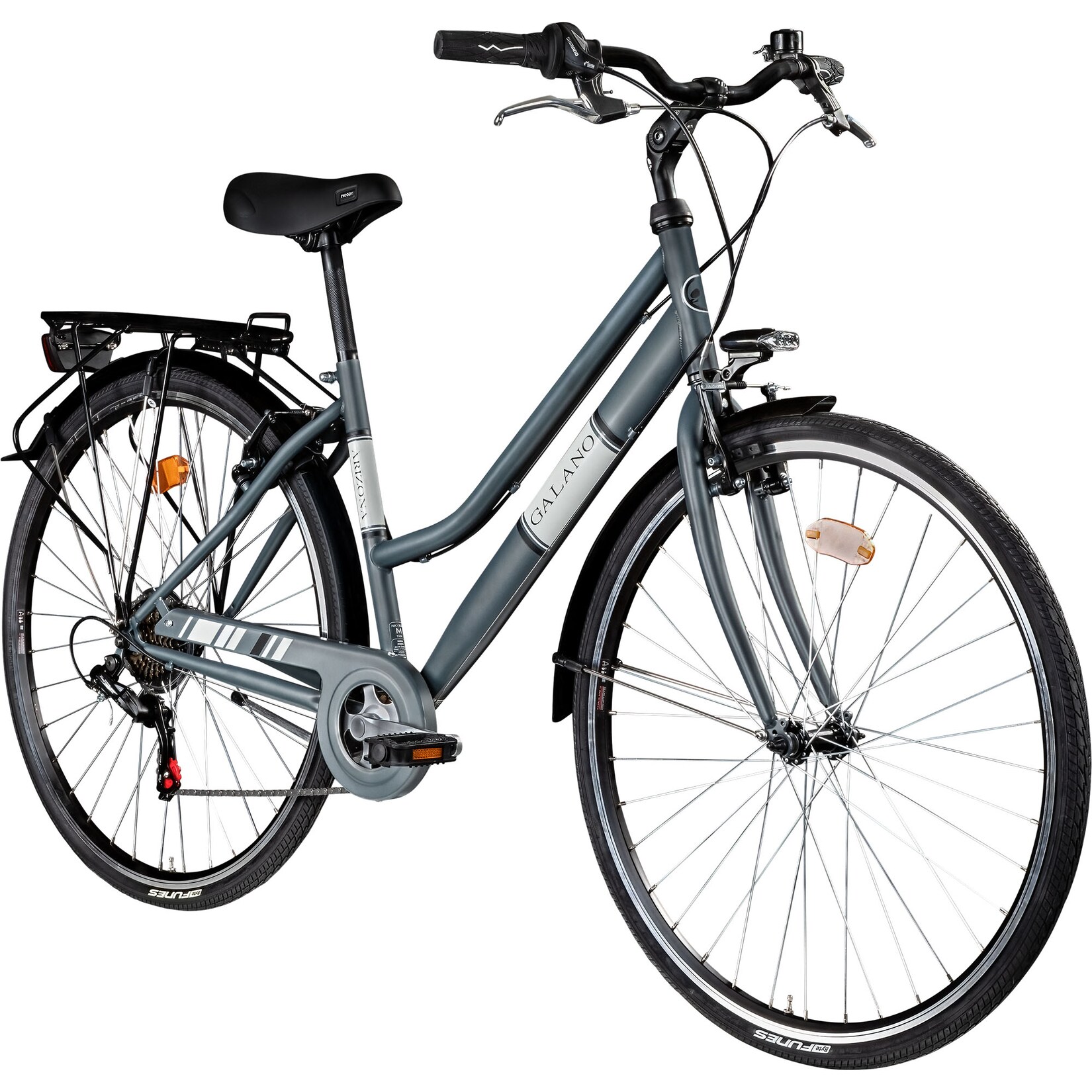 Arizona Damen Fahrrad 28 Zoll Stadtrad änge Hollandrad Citybike Damenfahrrad retro dunkelgrau
