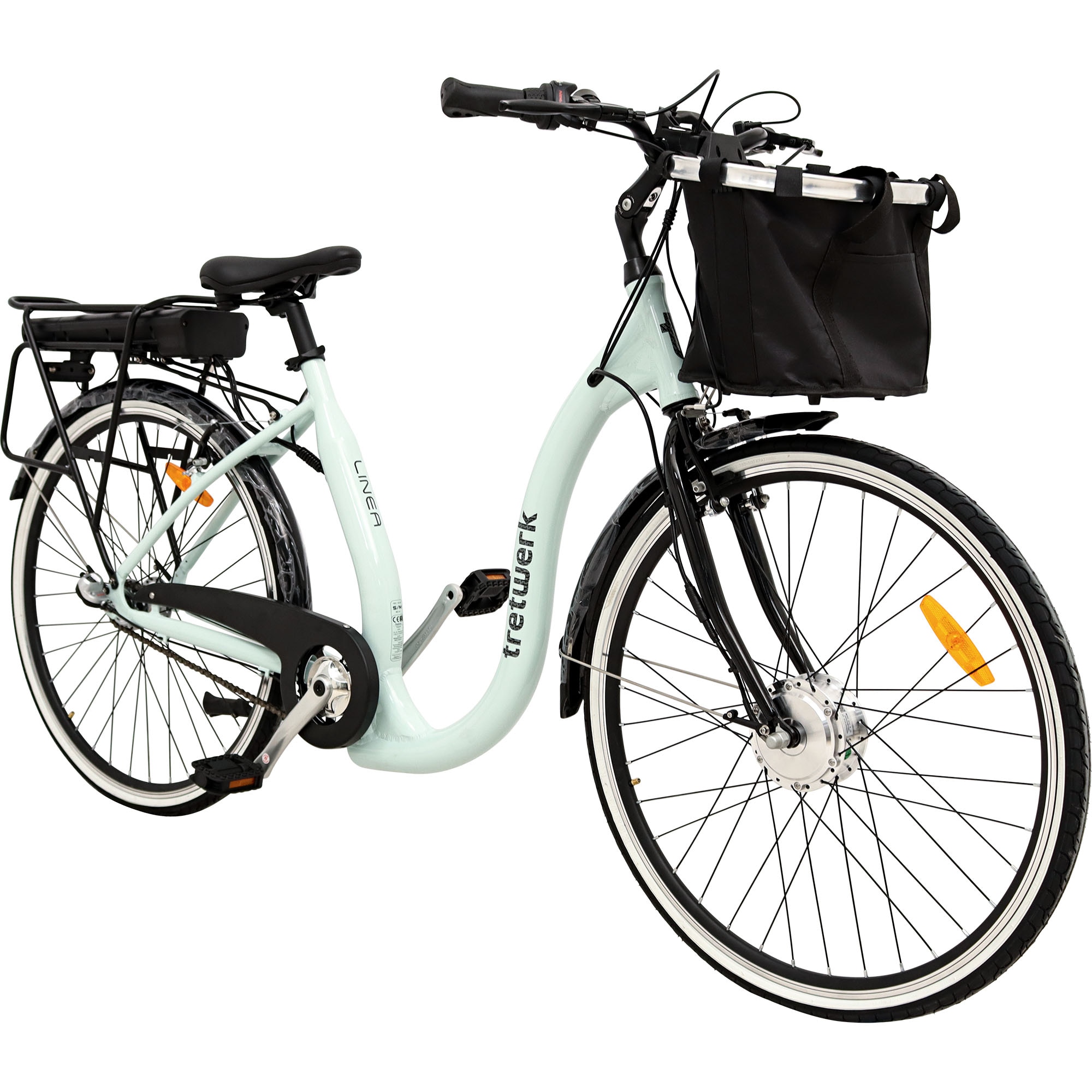 Tretwerk Linea 28 Zoll E Bike Damen Pedelec 3 G&auml;nge Elektrofahrrad 374 Wh E Fahrrad Citybike 
