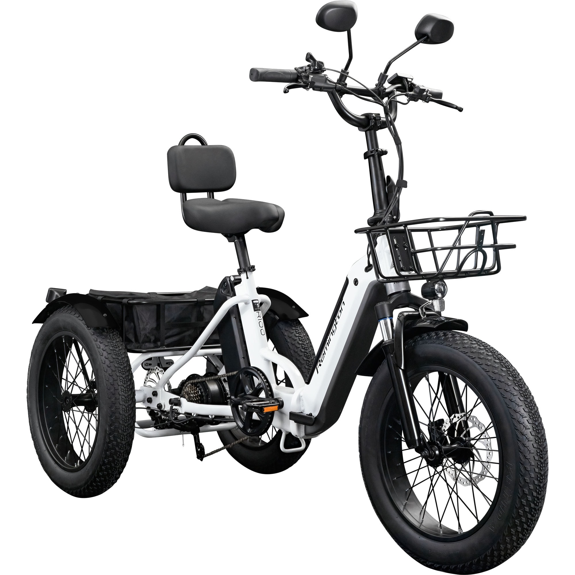 Remington R100 E Bike Elektro Dreirad 20 Zoll Elektrodreirad mit 2 Akkus bis 120 km Pedelec City mit tiefem Einstieg klappbar 