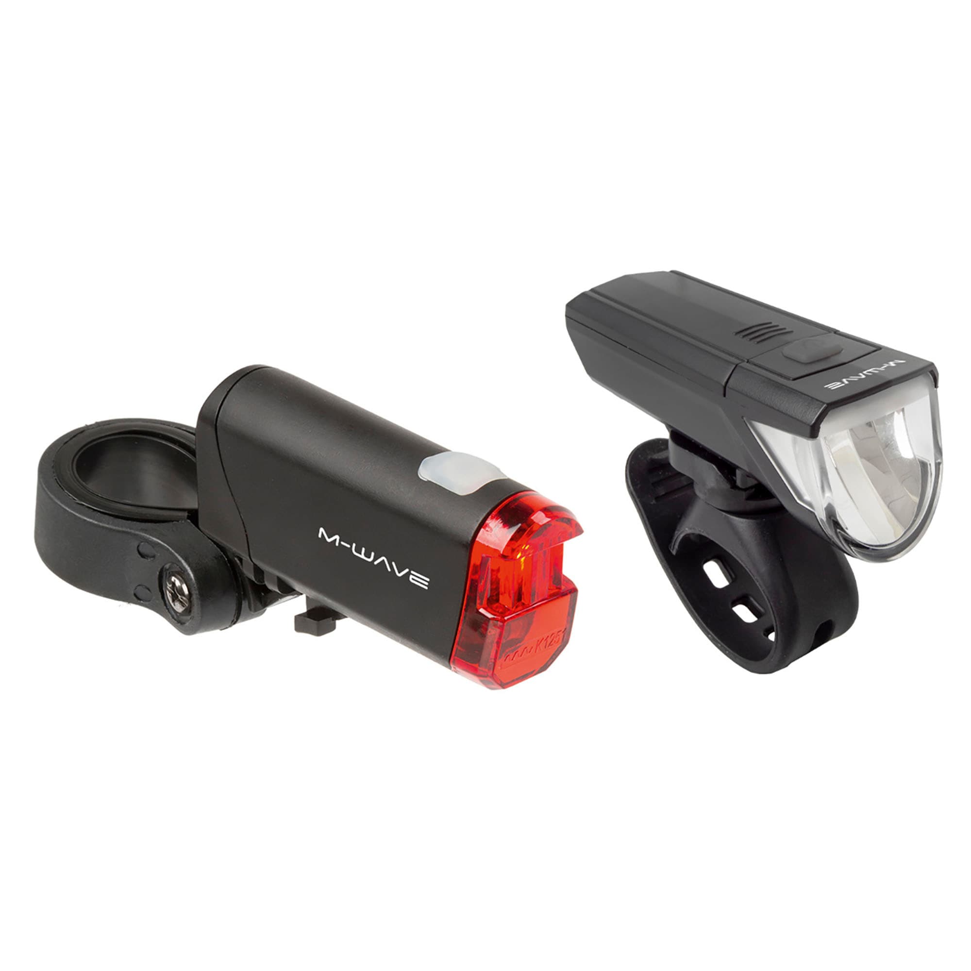 M-Wave Atlas K 51 Fahrrad Licht LED Fahrradlicht Fahrradlampe Set Fahrradleuchte StVZO Batterieleuchte 