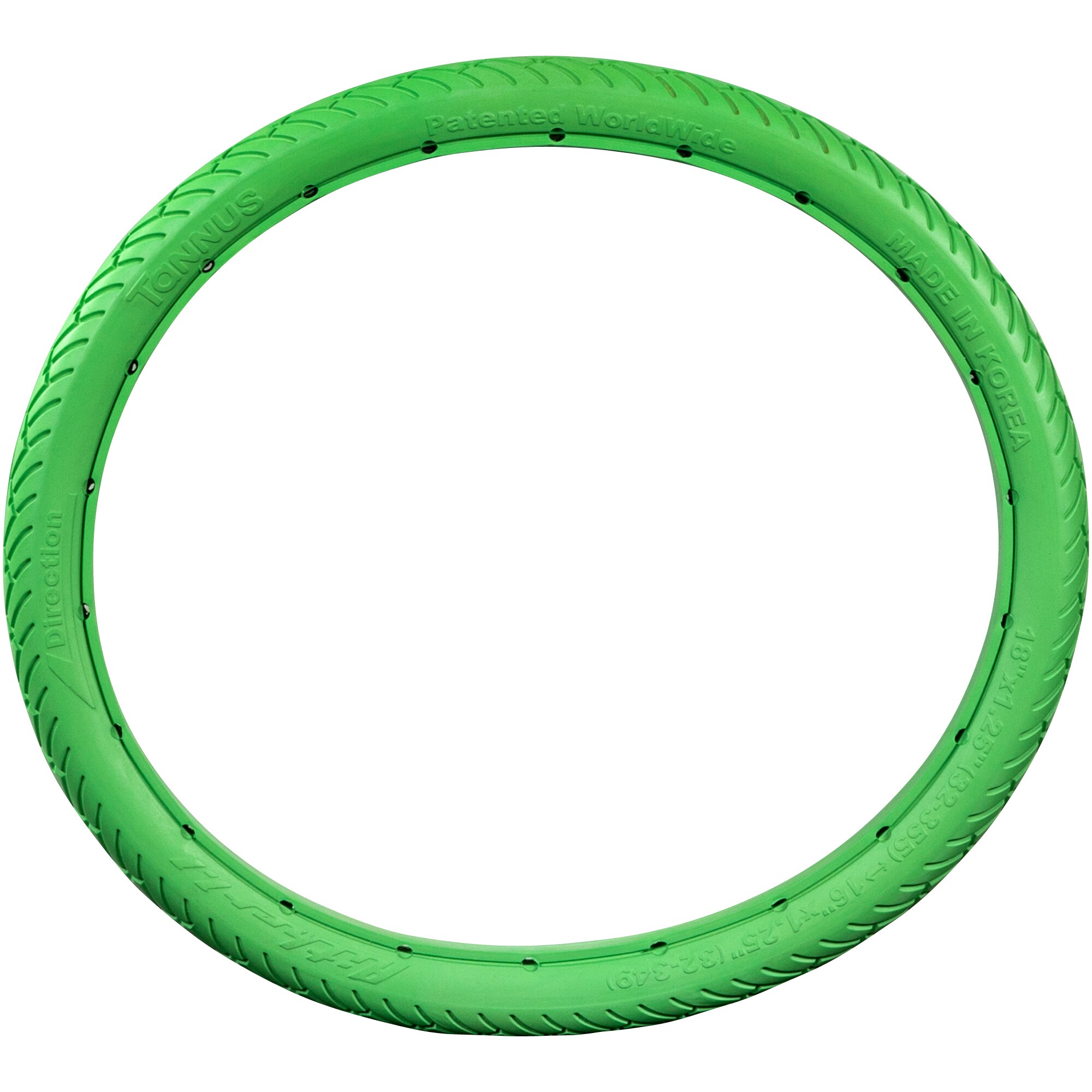 Tannus Nymph Fahrradreifen 18 Zoll 32-355 Klapprad Vollgummireifen1 melon 