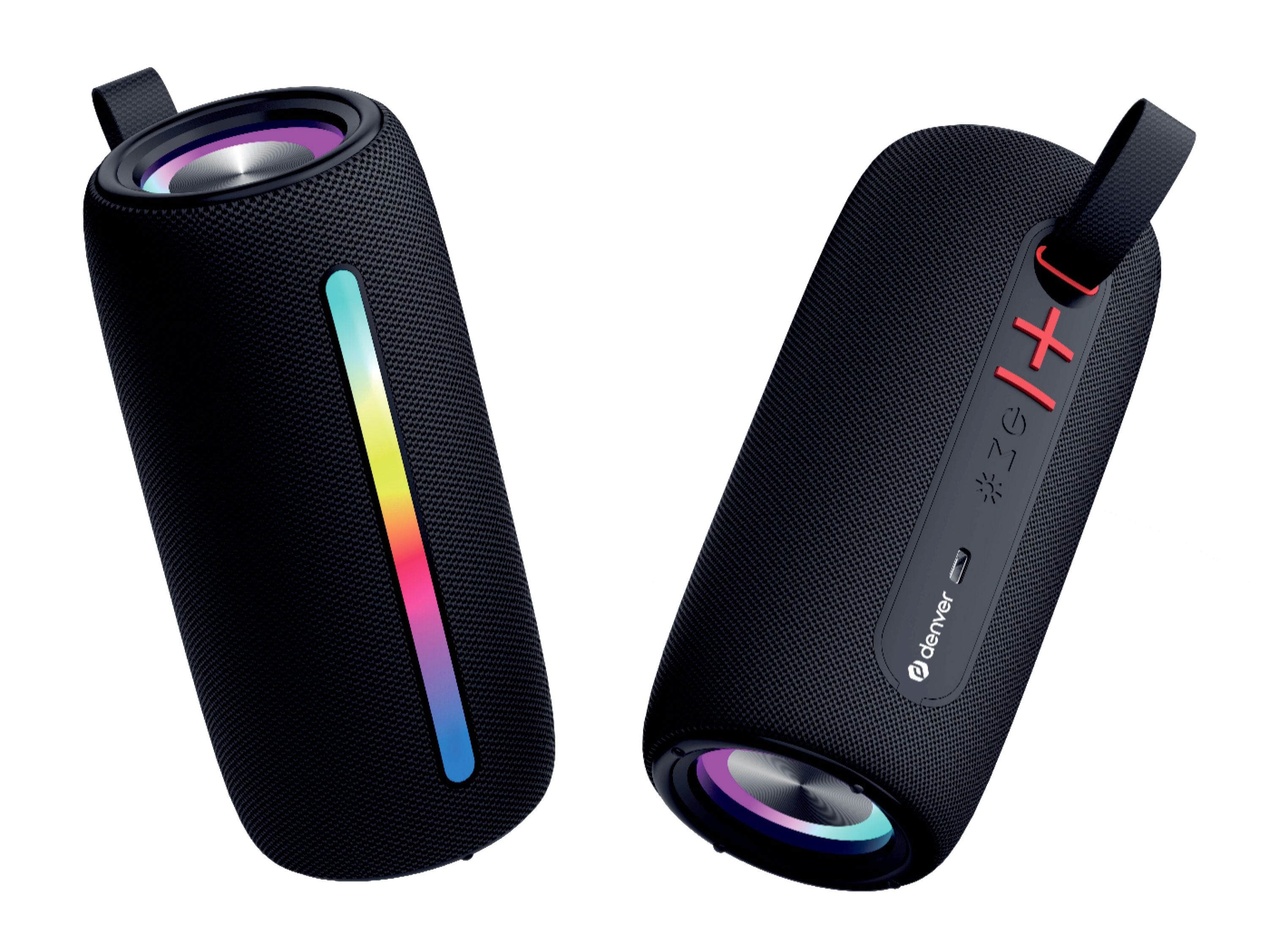 Denver BTL-360 Bluetooth-Lautsprecher, 2&times;50W, RGB-Beleuchtung, schwarz 