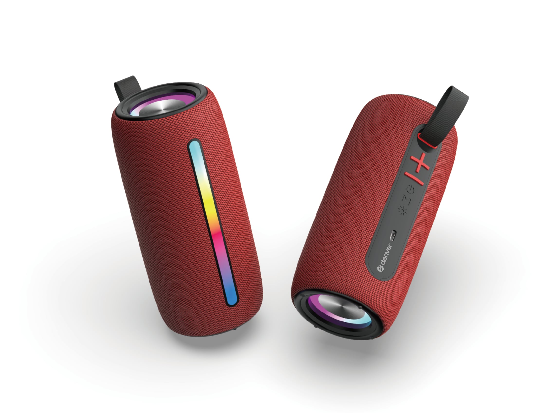 Denver BTL-360 Bluetooth-Lautsprecher, 2&times;50W, RGB-Beleuchtung, rot 