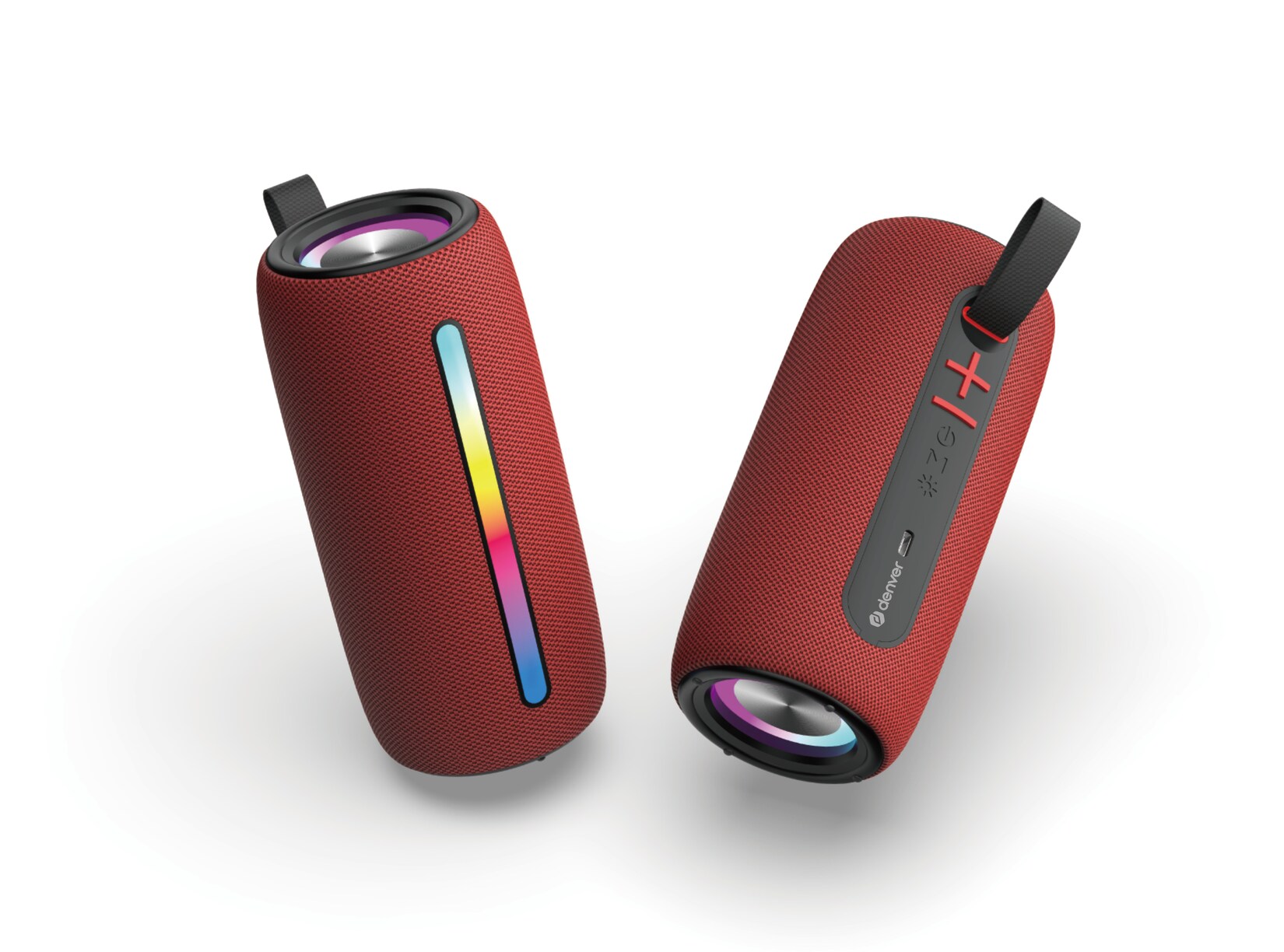 BTL-360 Bluetooth-Lautsprecher, 2×50W, RGB-Beleuchtung, rot