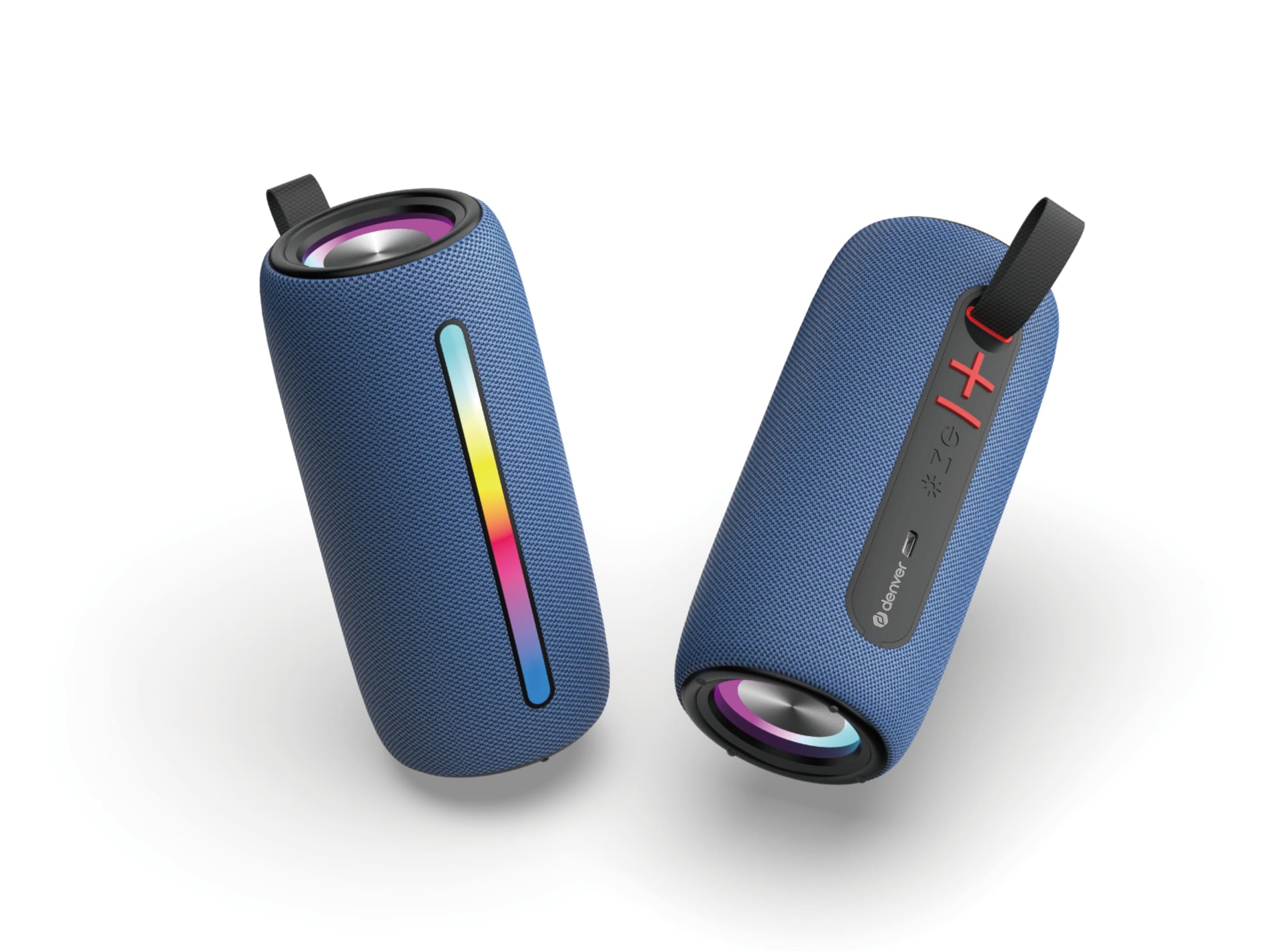 Denver BTL-360 Bluetooth-Lautsprecher, 2&times;50W, RGB-Beleuchtung, blau 