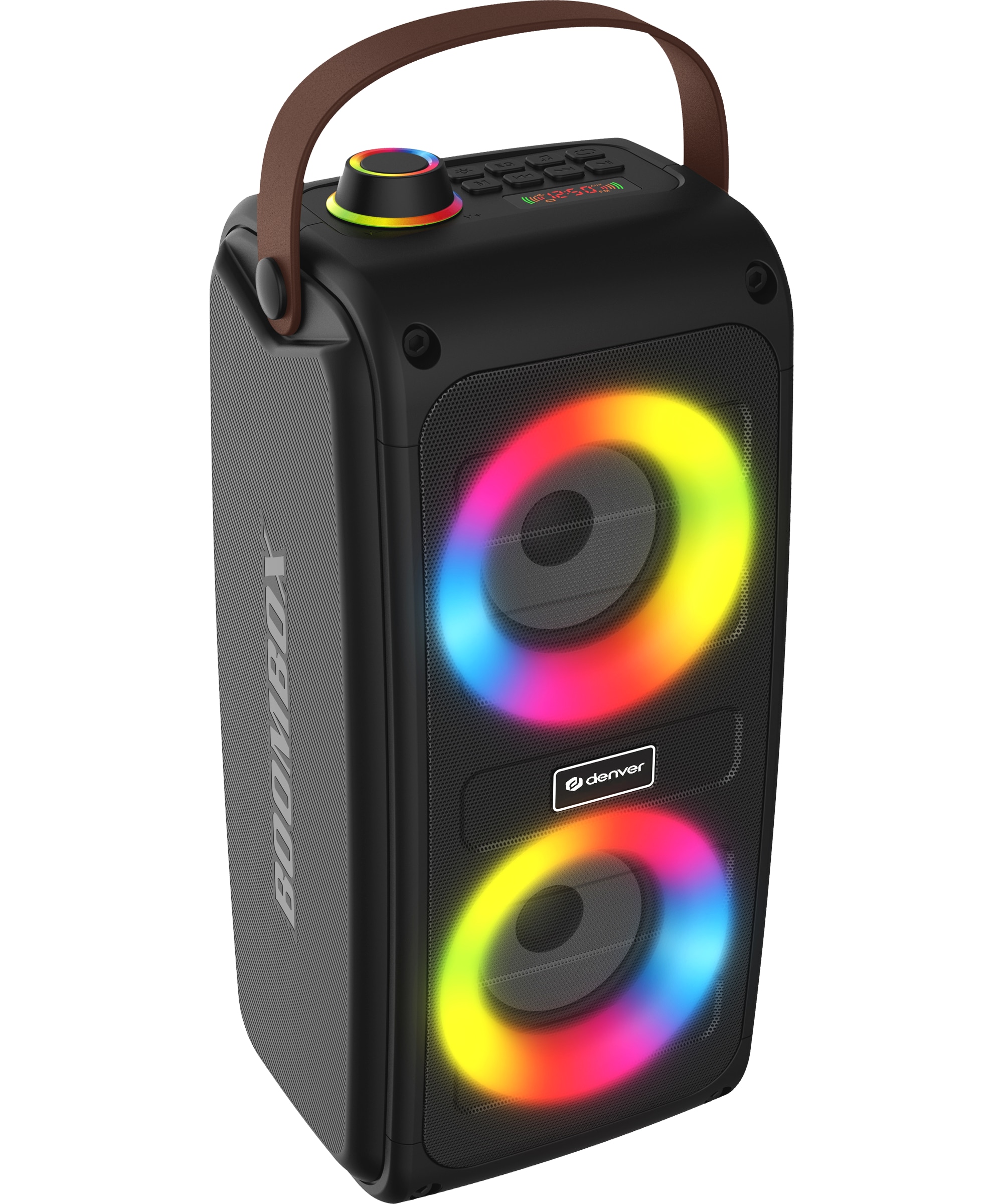 Denver BTV-230 Bluetooth Party Lautsprecher, 2x 50W (Stereo) mit LEDs 