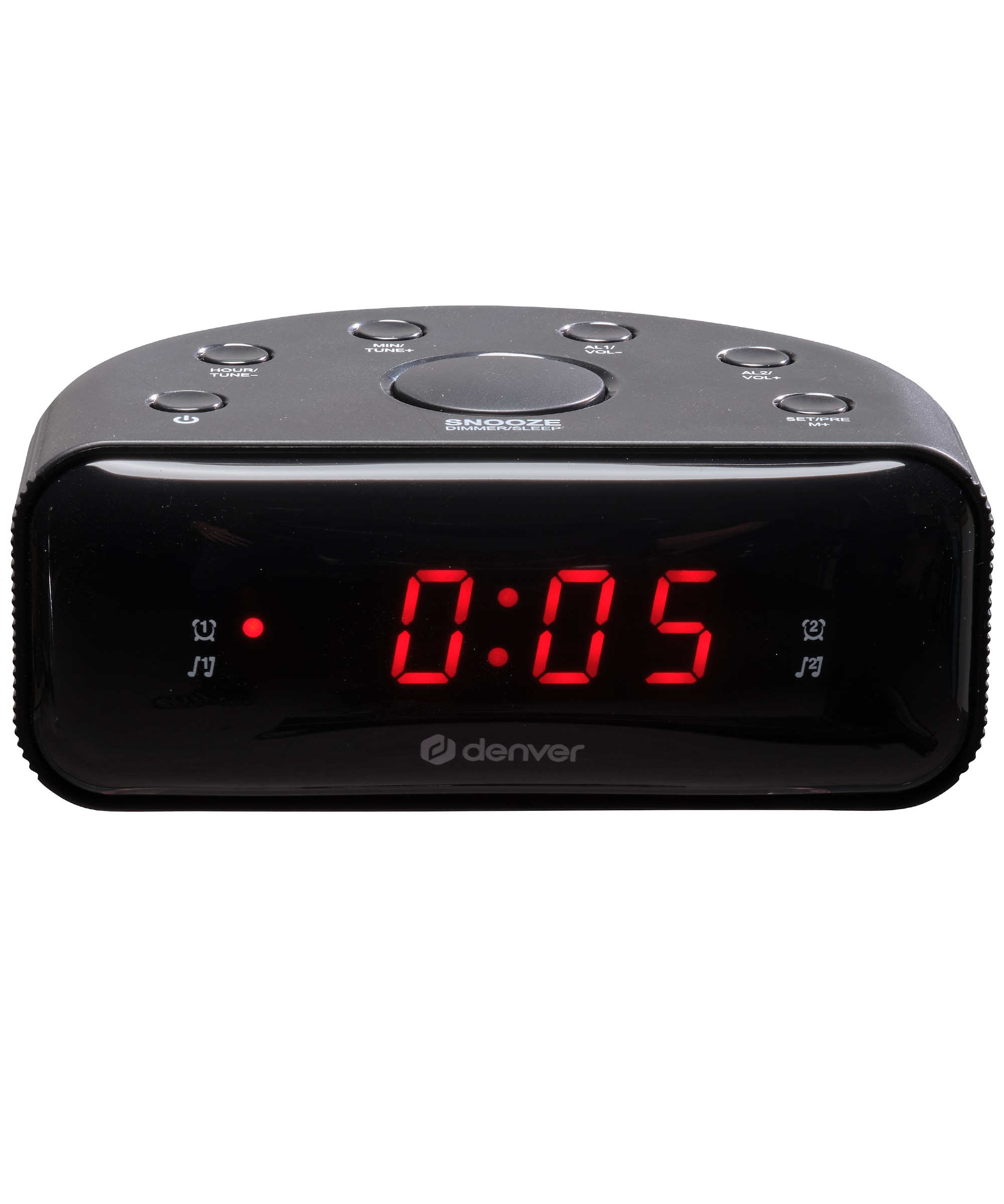 Denver CR-430 digitaler FM-Radiowecker, Dual-Alarm mit Snooze, schwarz 
