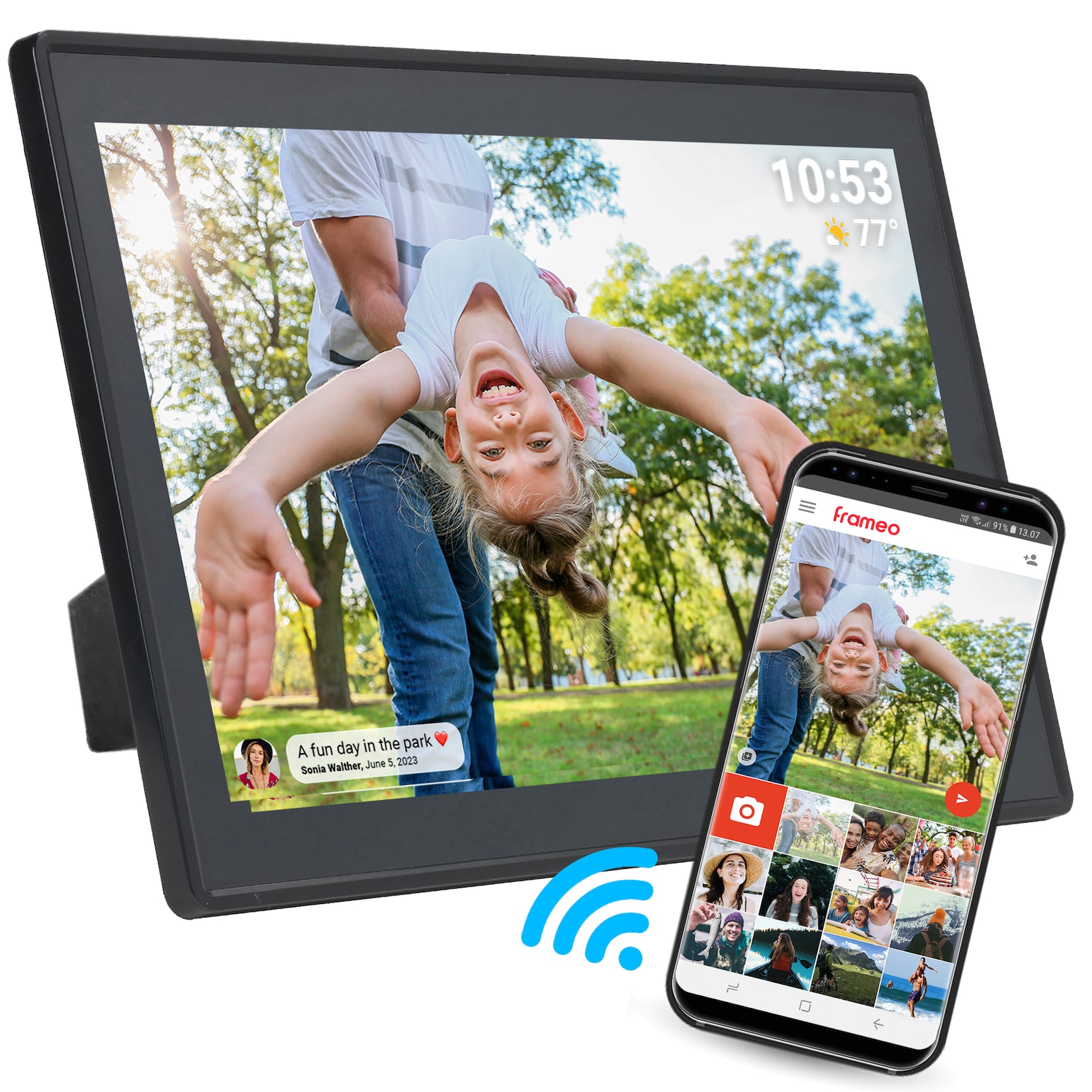 Denver PFF-1515 Digitaler WLAN-Bilderrahmen– 15.6" Touchscreen, schwarz