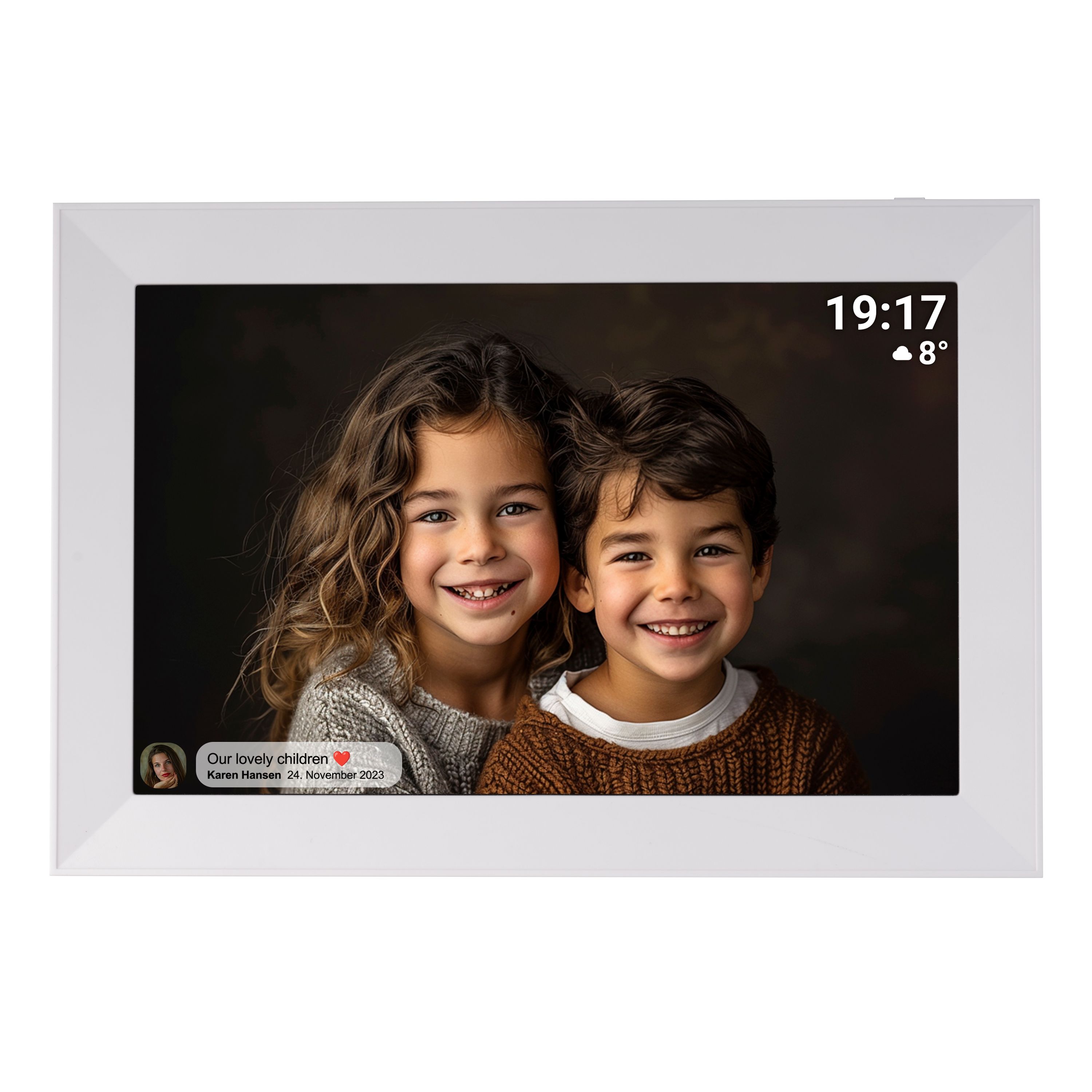Denver PFF-1012 WiFi-Bilderrahmen&ndash; 10,1" Touchscreen, Frameo, wei&szlig; 