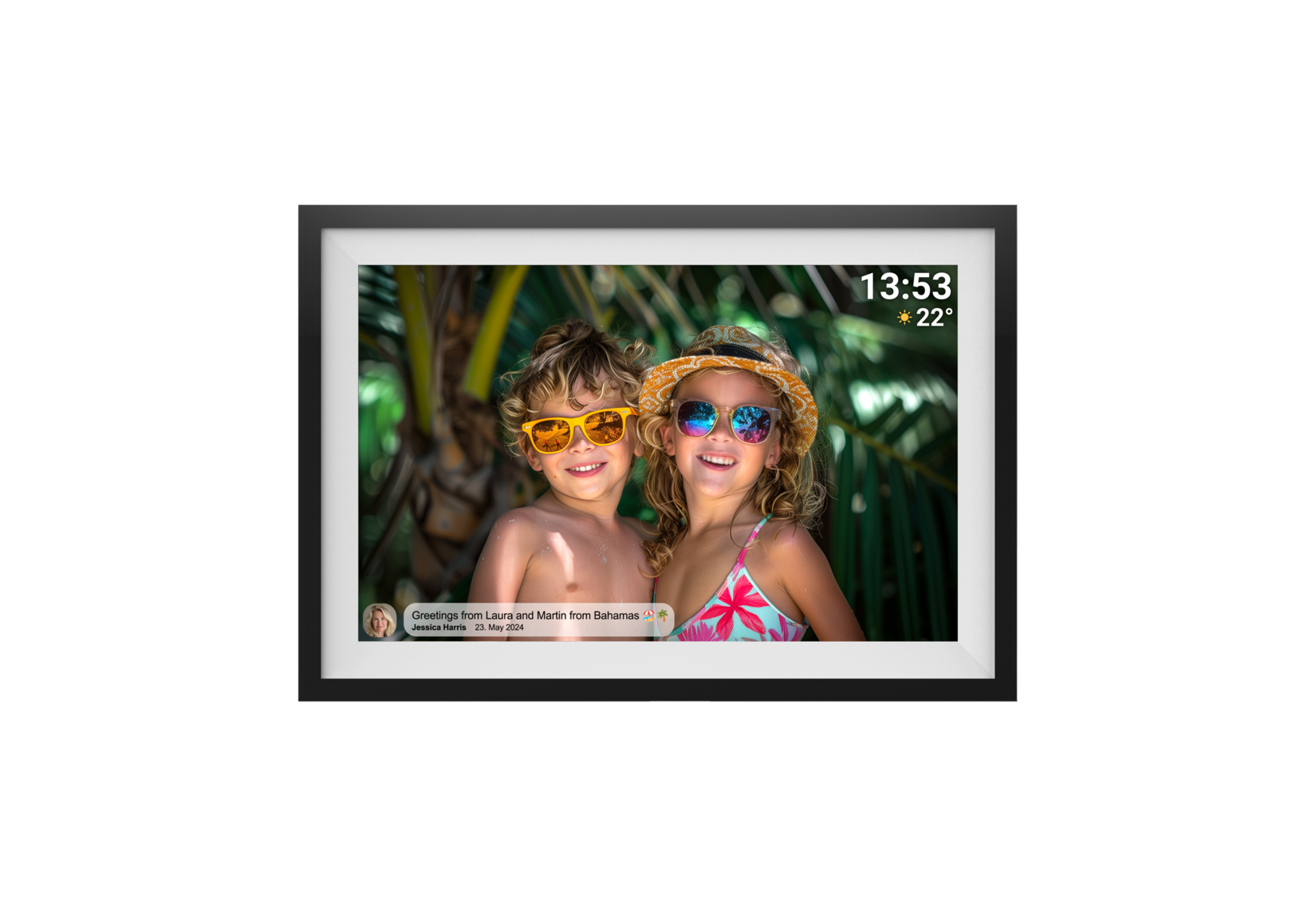 Denver PFF-1016 WLAN Bilderrahmen–10,1" Touchscreen, Frameo, schwarz