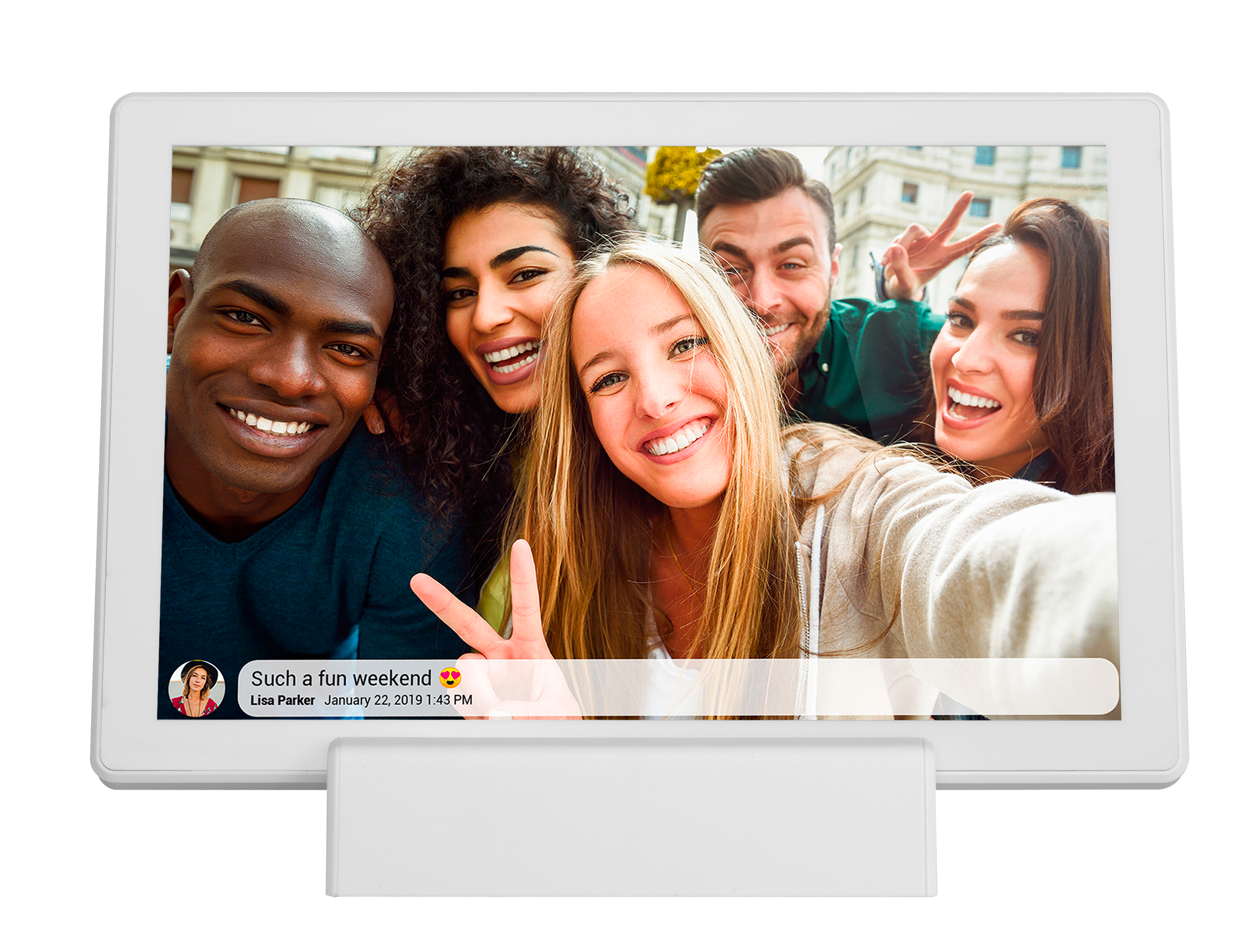 Denver PFF-1070 WLAN Bilderrahmen&ndash; 10,1", Frameo, Akkubetrieb, wei&szlig; 