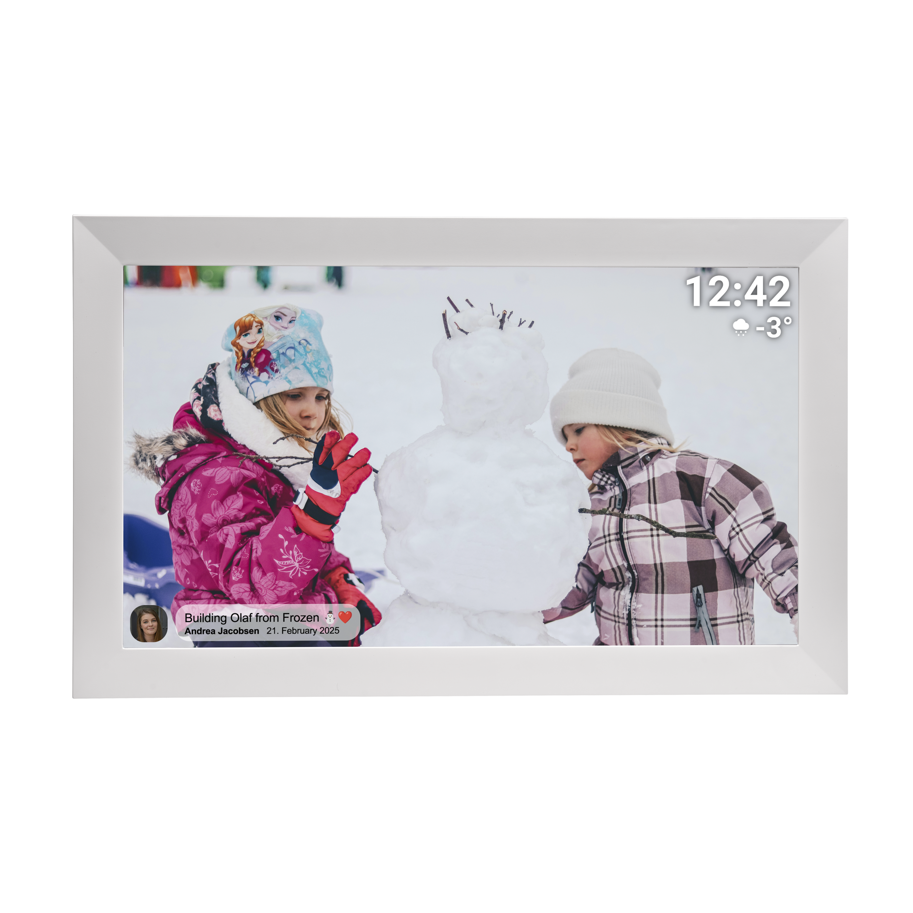 Denver PFF-1504 WLAN Bilderrahmen &ndash; 15,6" Touch-Display ,Frameo, wei&szlig; 
