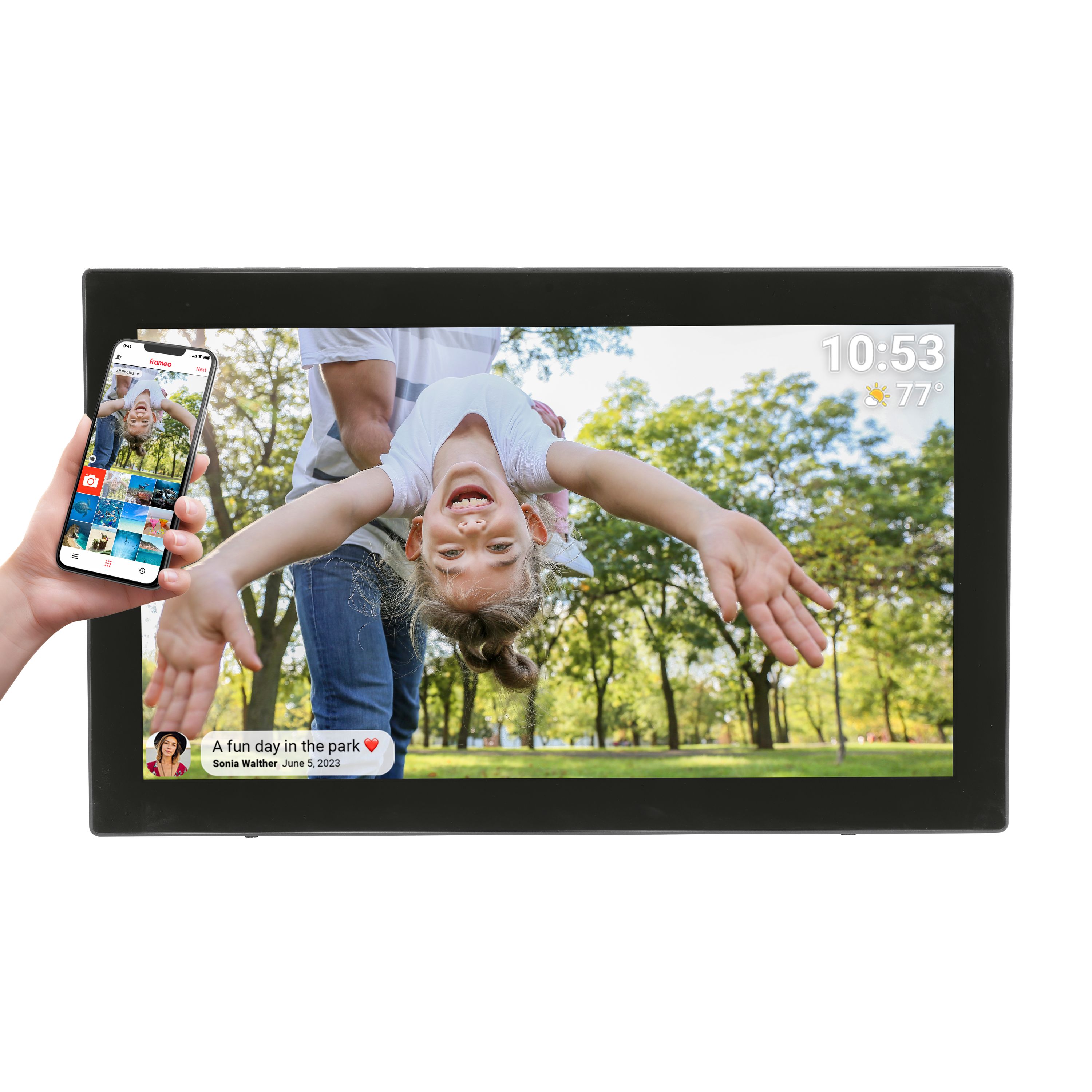 Denver PFF-2160 WiFi Bilderrahmen &ndash; 21,5" IPS, Frameo, 32GB, schwarz 