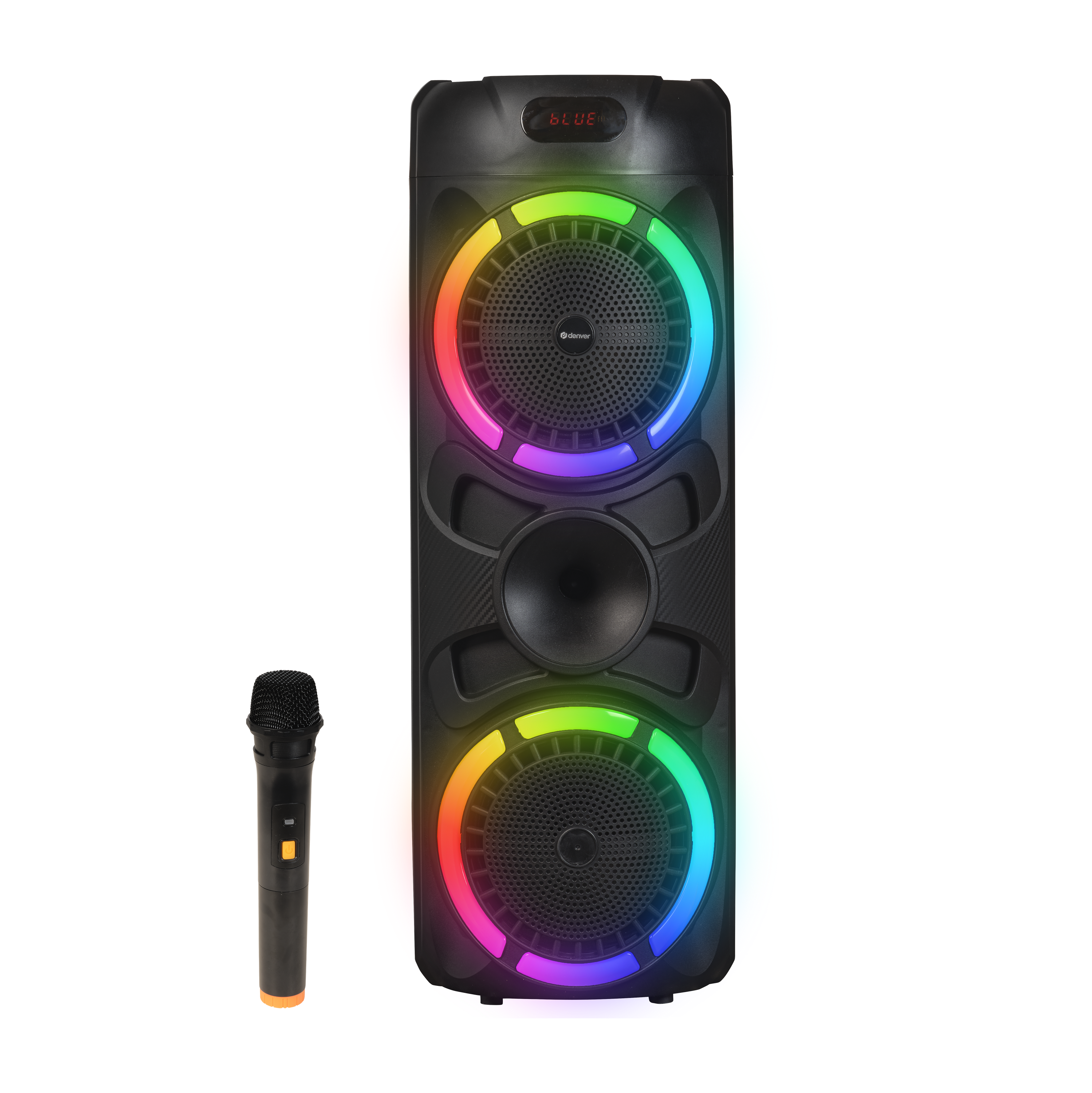 Denver BPS-459 Bluetooth Party-Lautsprecher&ndash;2x 200W, Mikrofon, schwarz 
