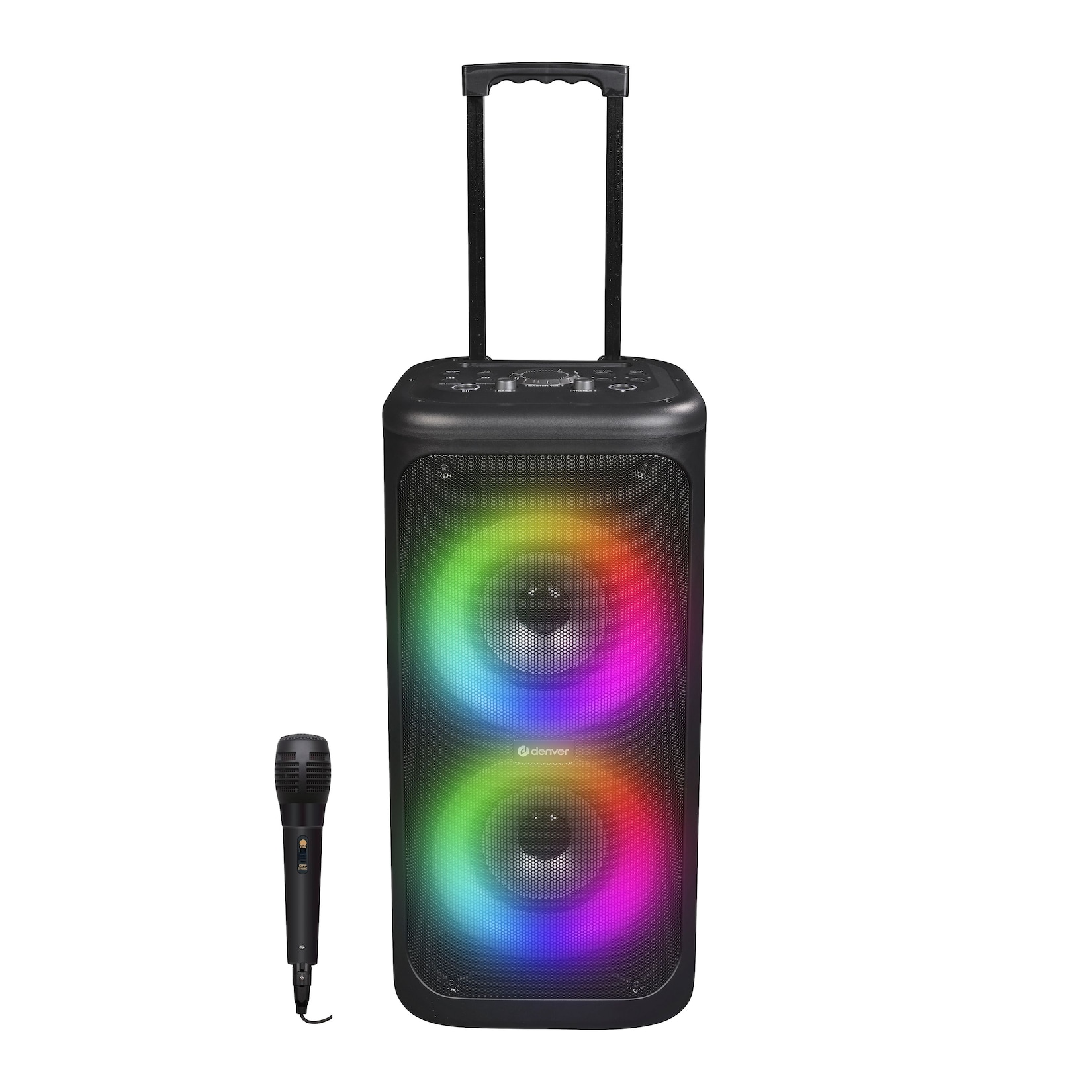 Denver TSP-353 Bluetooth Trolley-Lautsprecher– 400W, Mikrofon, schwarz