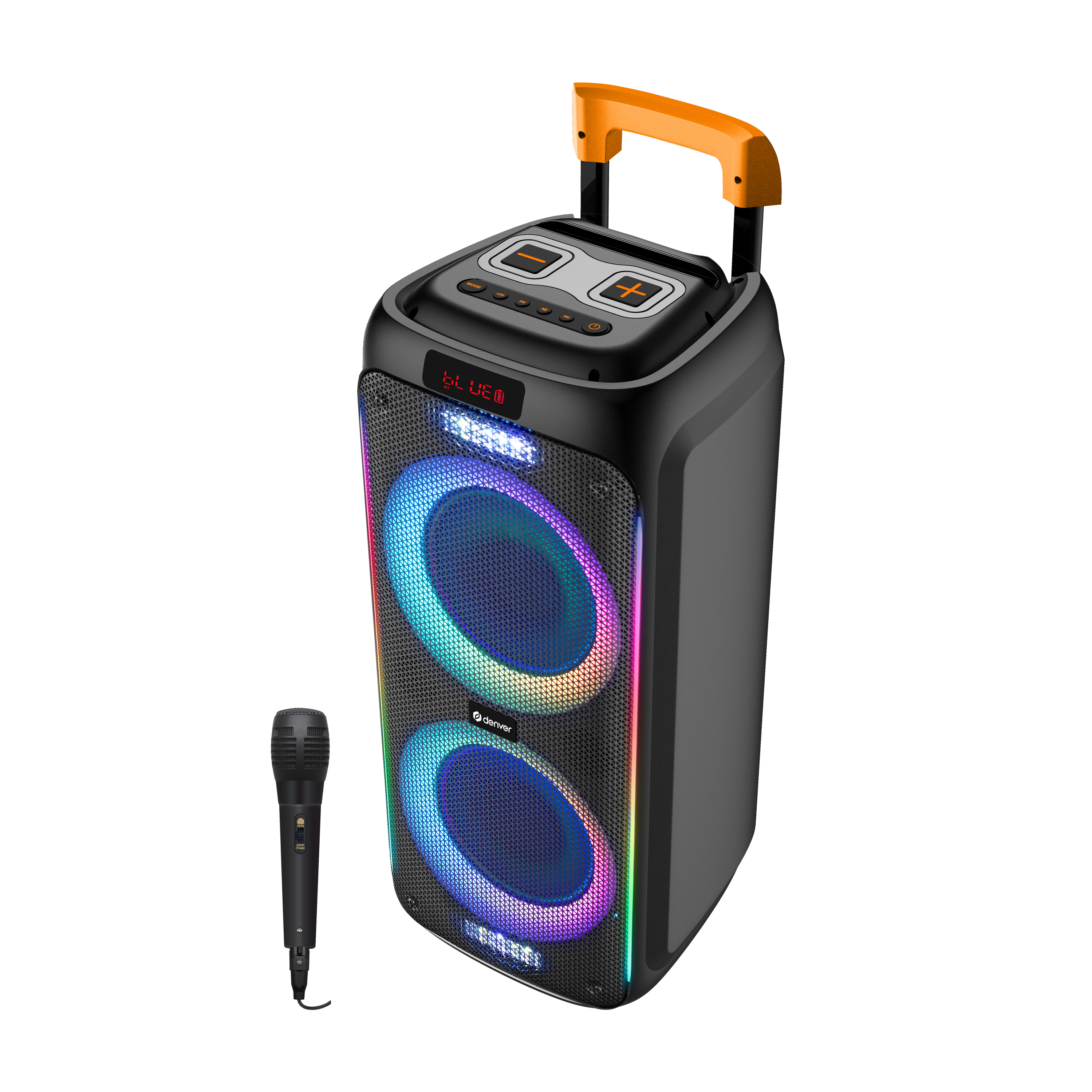 Denver TSP-456 Bluetooth Lautsprecher Trolley&ndash;600W, Mikrofon, schwarz 