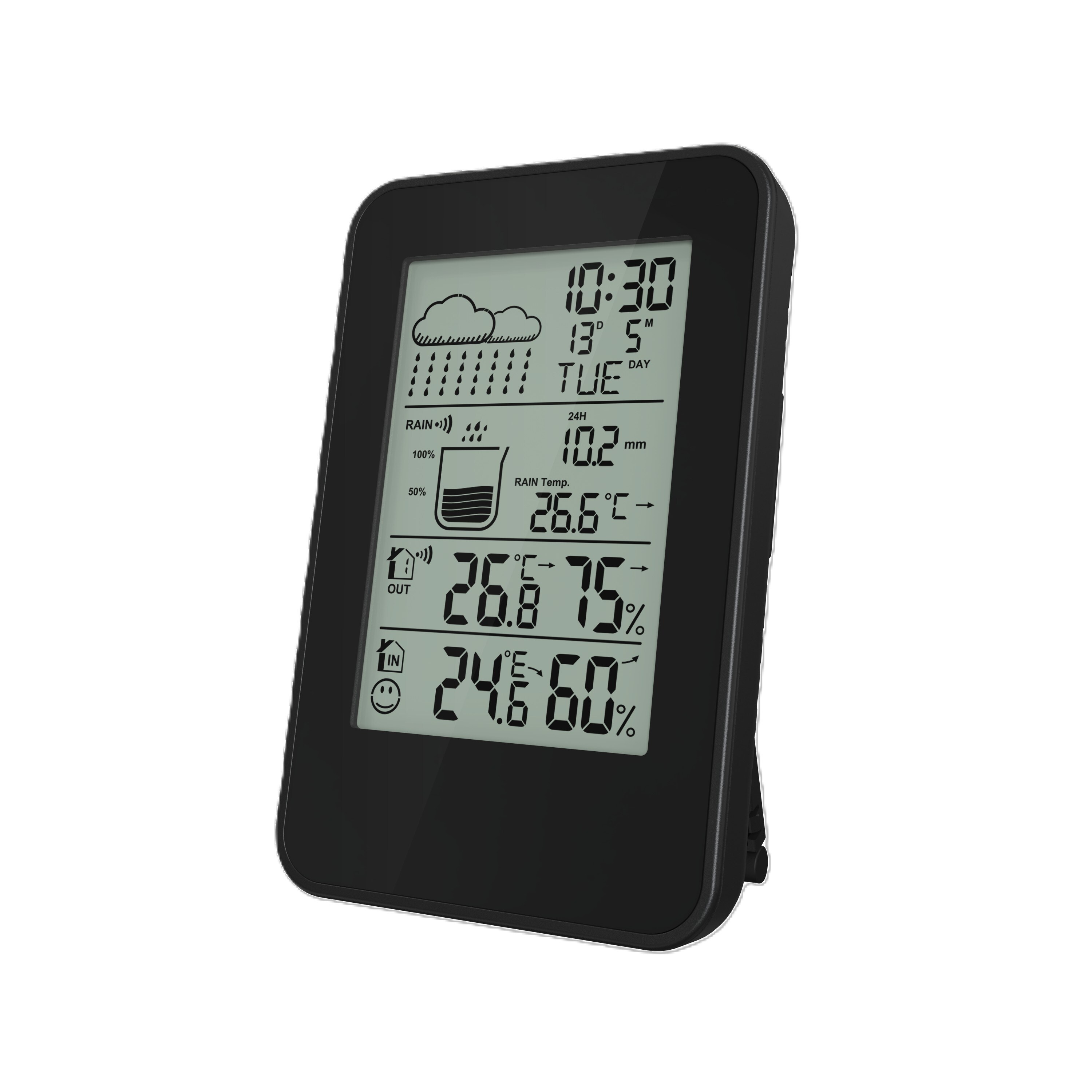 Denver WSR-560 Wetterstation&ndash; Funkuhr, Regensensor, Wetter, schwarz 