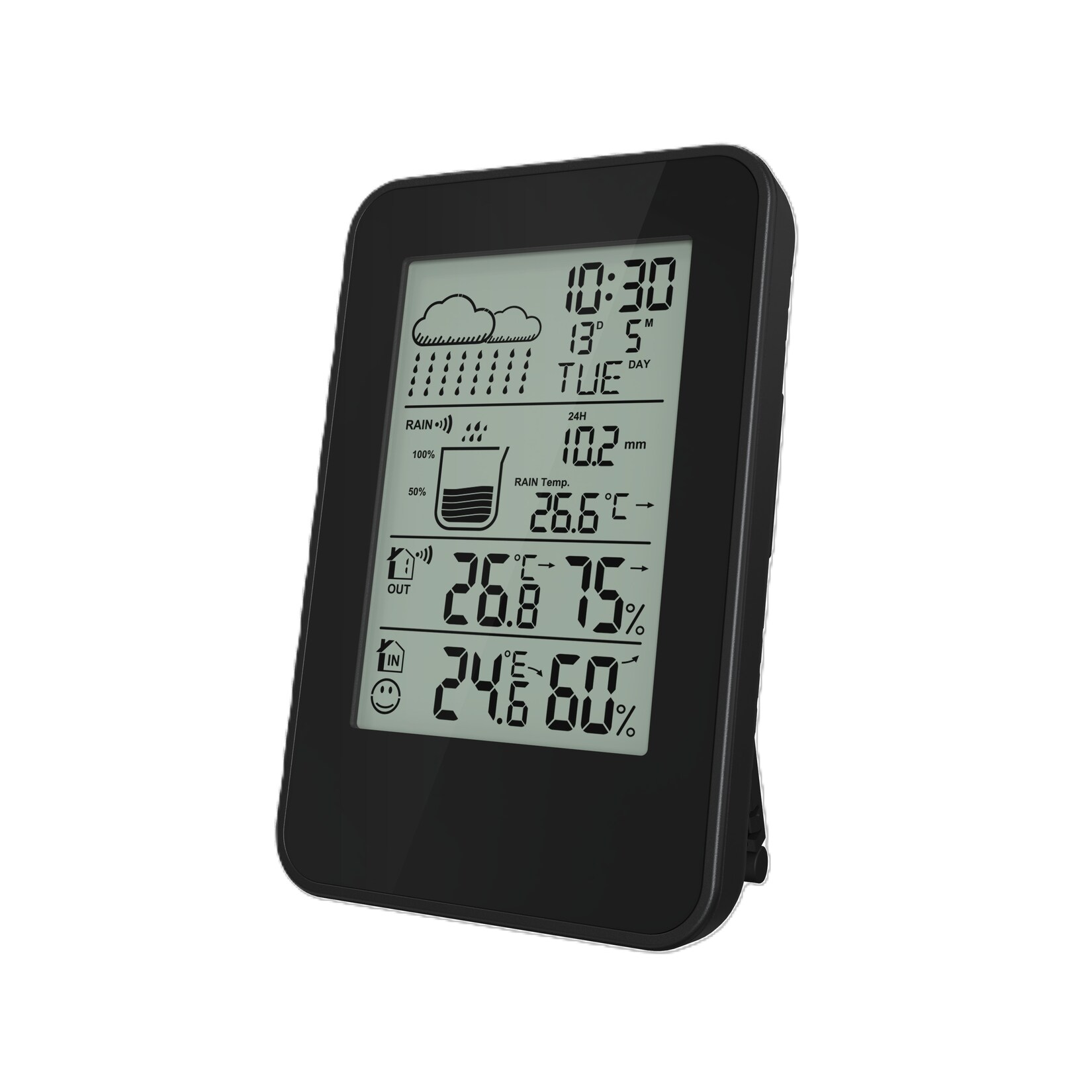 Denver WSR-560 Wetterstation– Funkuhr, Regensensor, Wetter, schwarz