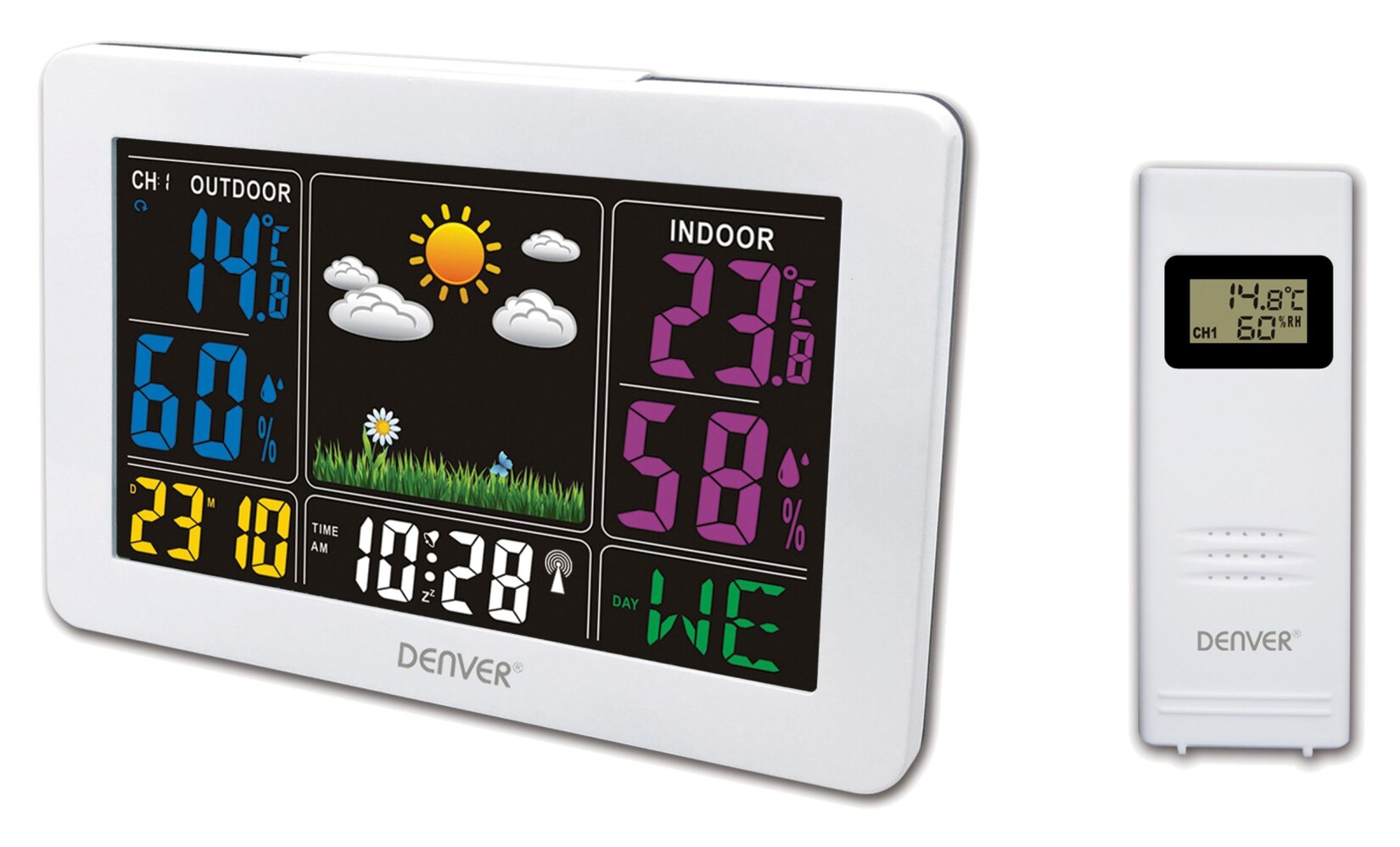 Denver WS-540 Wetterstation–Innen/Außen, Temperatur, Luft, weiß