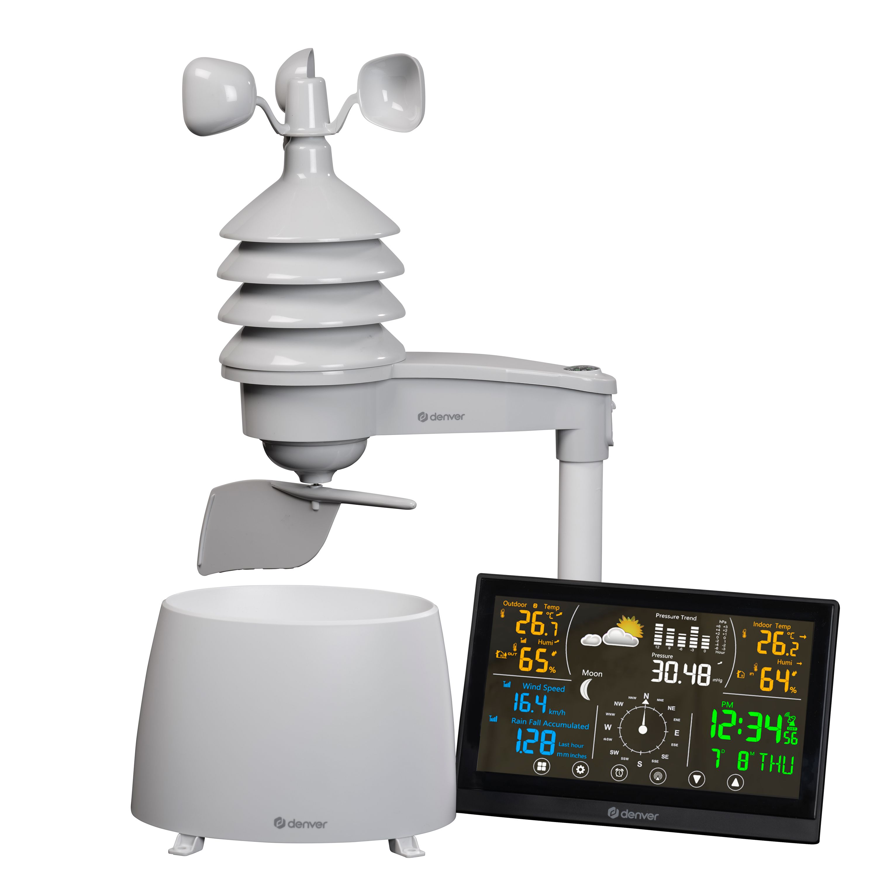 Denver WS-650 Wetterstation, all-in-one, funkgesteuert, schwarz 