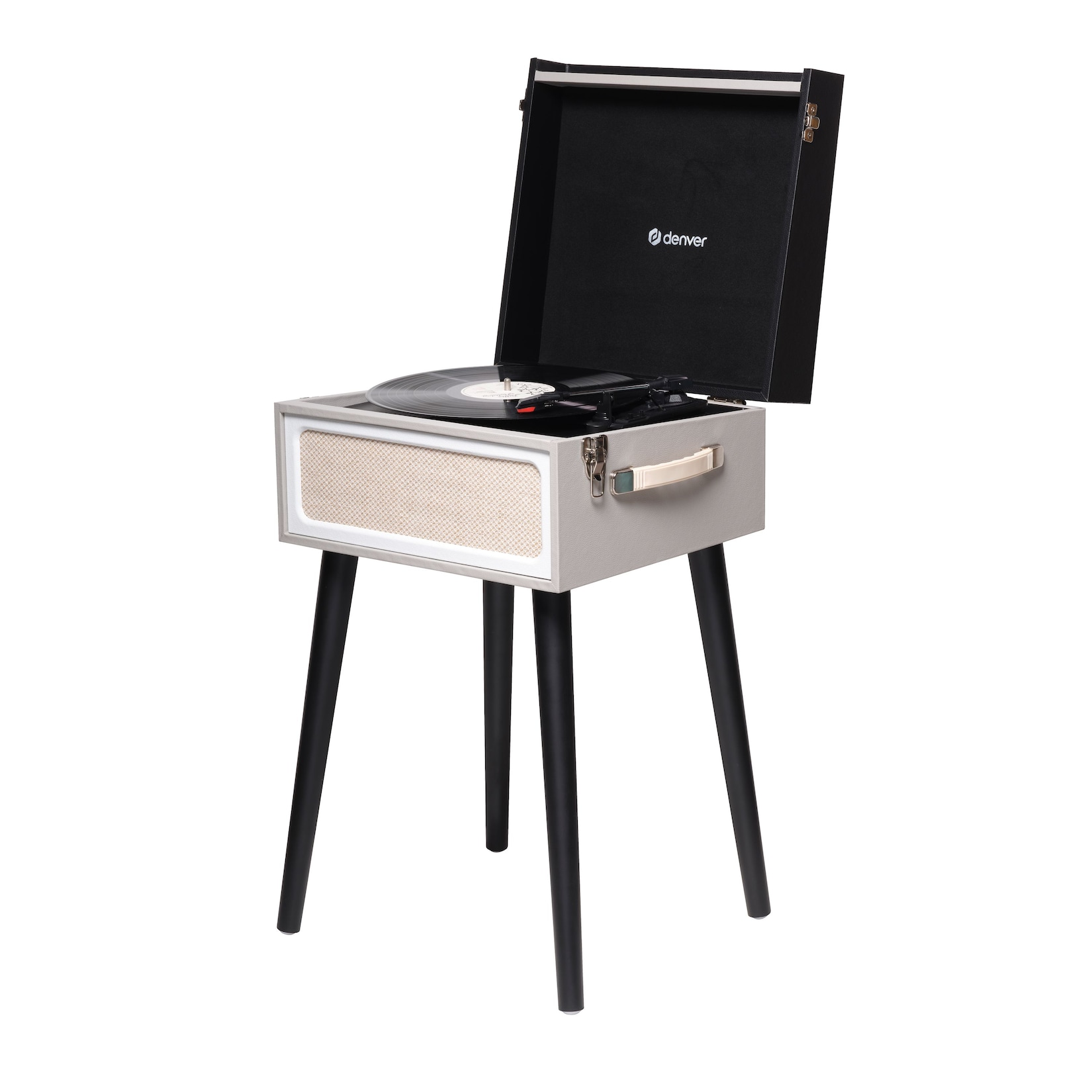 Denver VPR-250 Plattenspieler–FM-Radio, Bluetooth, USB-Recording, grau