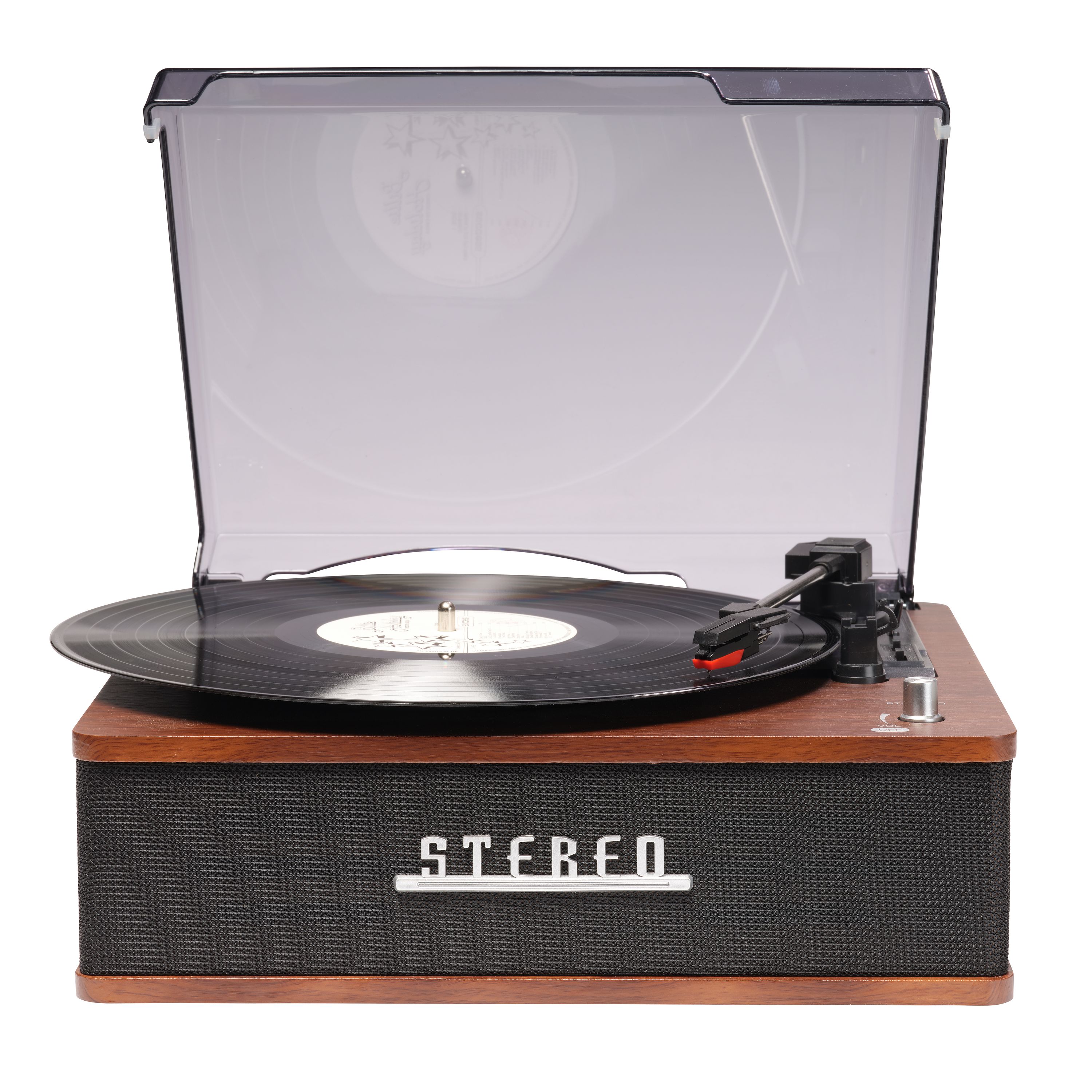 Denver VPB-262 Retro Plattenspieler mit Lautsprecher, Bluetooth, braun 