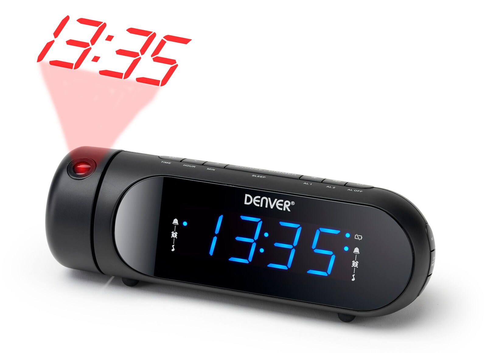 CPR-700 Radiowecker–Projektion, USB-Laden, Dualalarm, schwarz