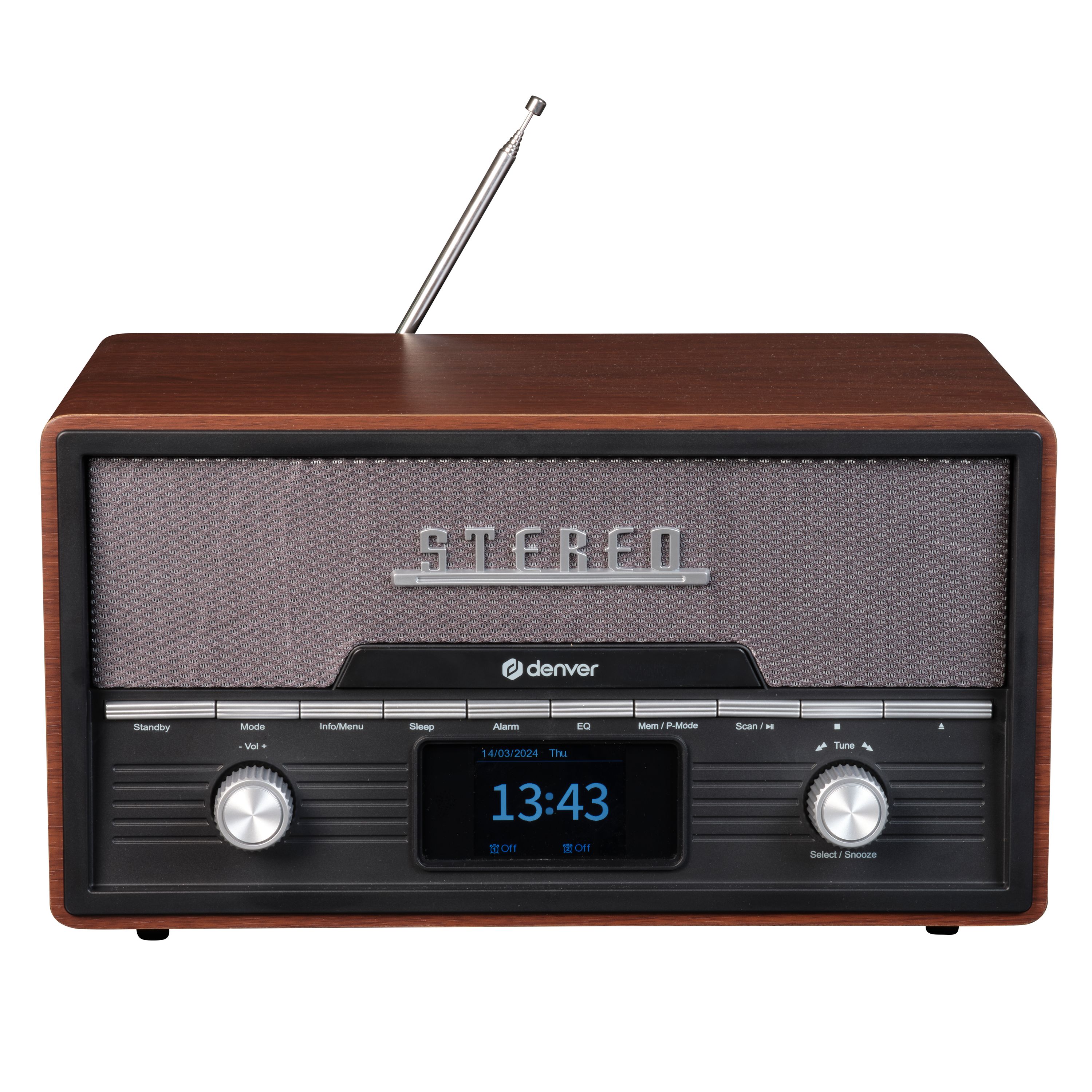 Denver MDA-525 Musikanalage&ndash;Radio, CD-Player, Bluetooth, dunkelbraun 