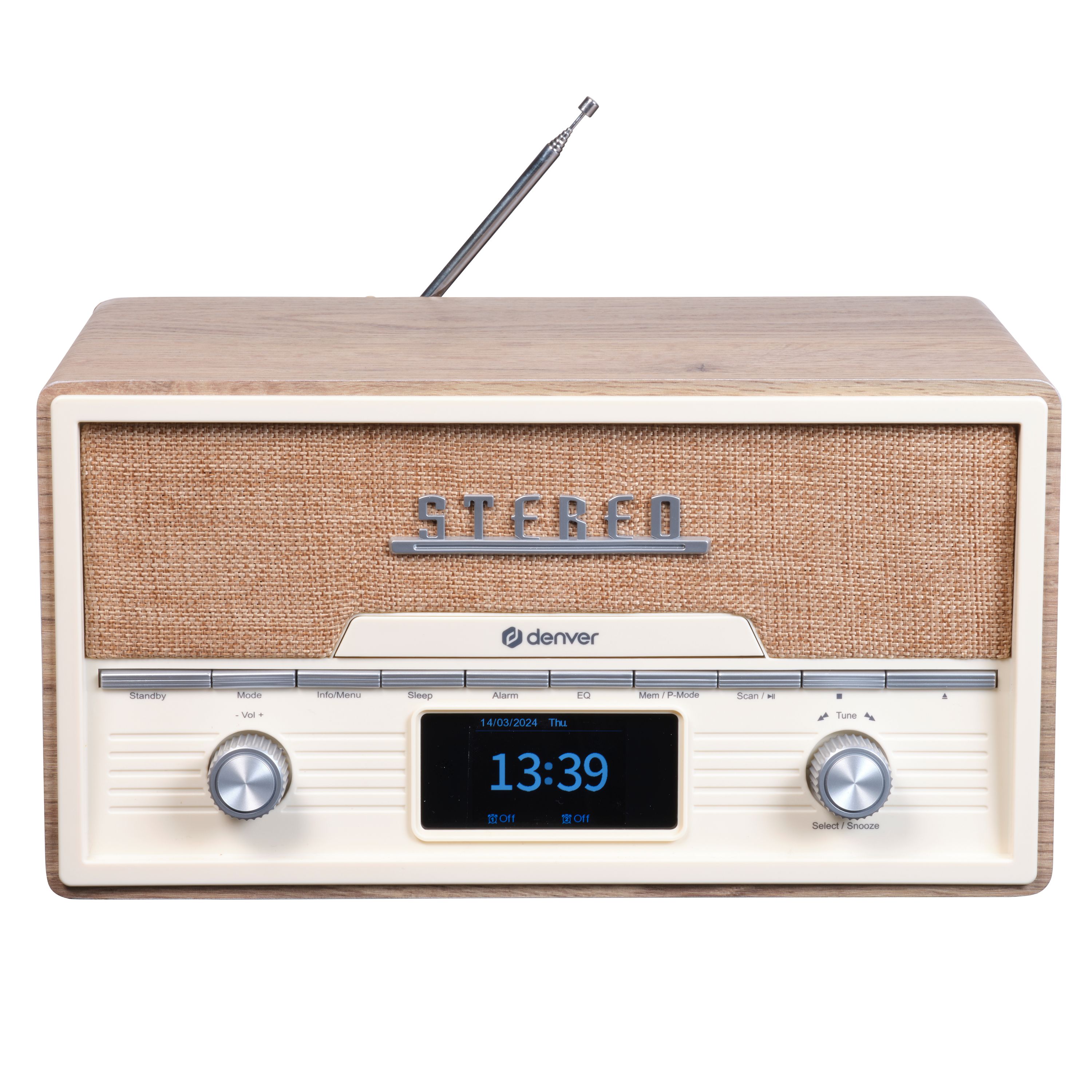 Denver MDA-525 Musikanalage&ndash;Radio, CD-Player, Bluetooth, hellbraun 