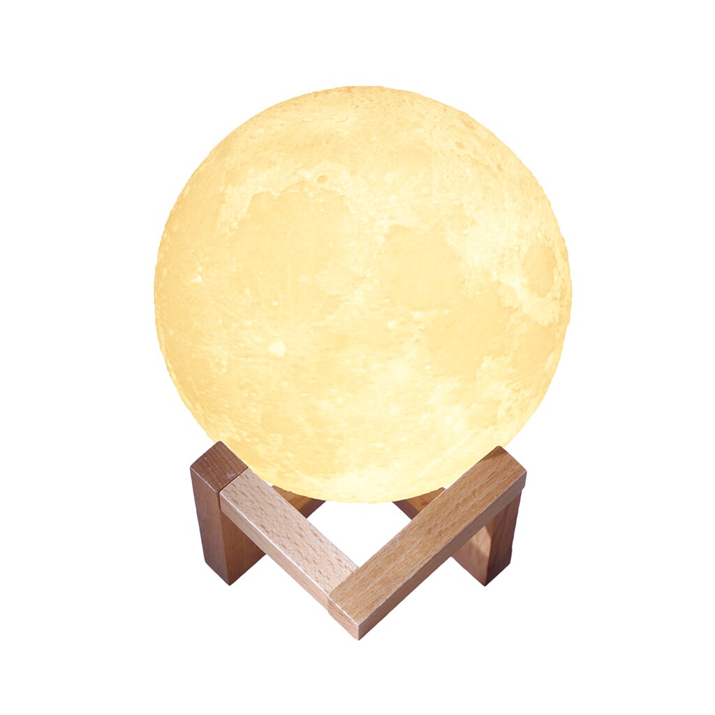Denver LBS-150 Bluetooth Lautsprecher mit 3D Mond-Design, LED Lichteffekt, Akku, weiß