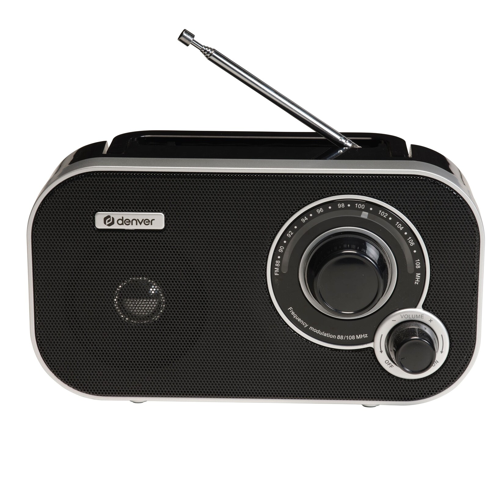 Denver TR-51 UKW Retro Radio, analog, Netz- & Batteriebetrieb, schwarz