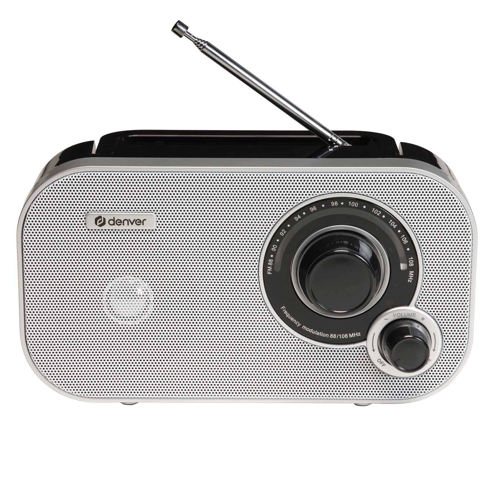 Denver TR-51 UKW Retro Radio, analog, Netz- & Batteriebetrieb, weiß