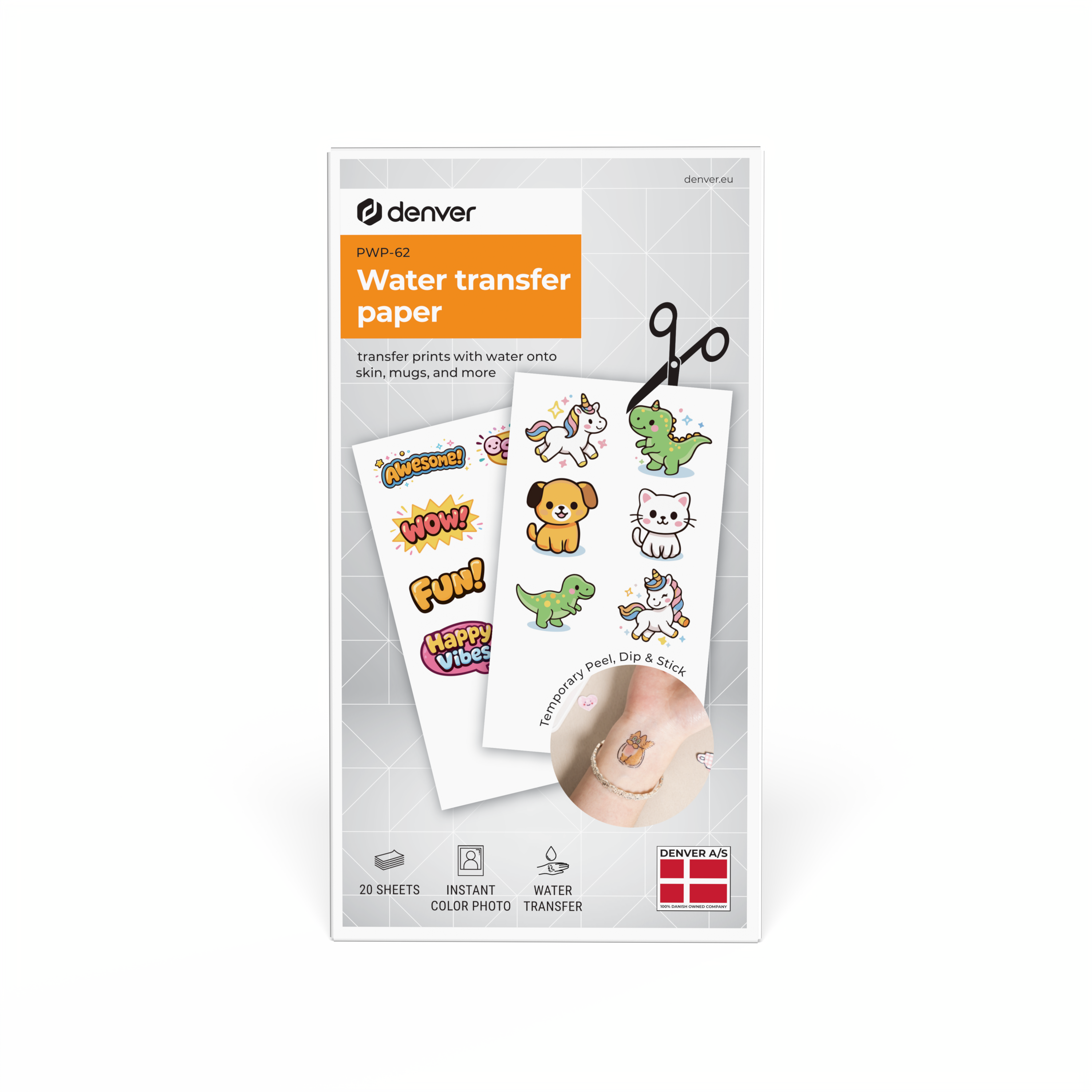Denver PWP-62 Wassertransfer/ Tattoo-Papier&ndash;f&uuml;r MCP-6010 Mobildrucker 