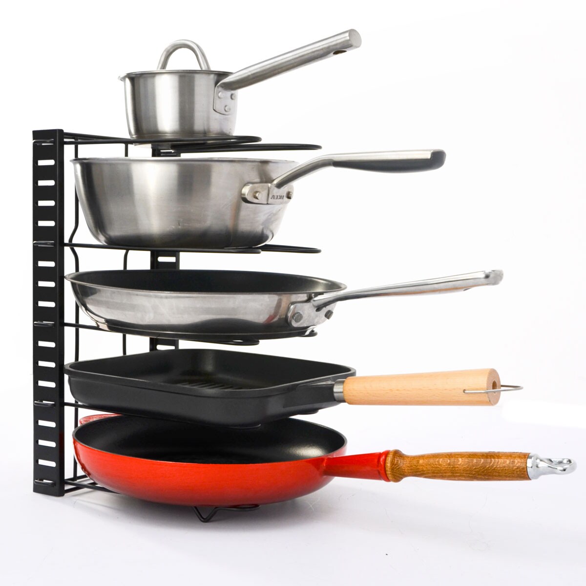 Pfannen Organizer mit 5 Ablagen Topfdeckel Aufbewahrung K&uuml;che Topf Regal 