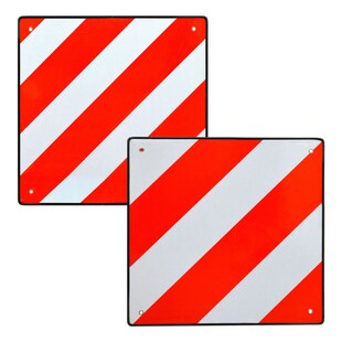 REFURBISHED – Warntafel Italien Spanien B-Ware 50x50cm Aluminium Reflektor Warnschild Rot Weiß 