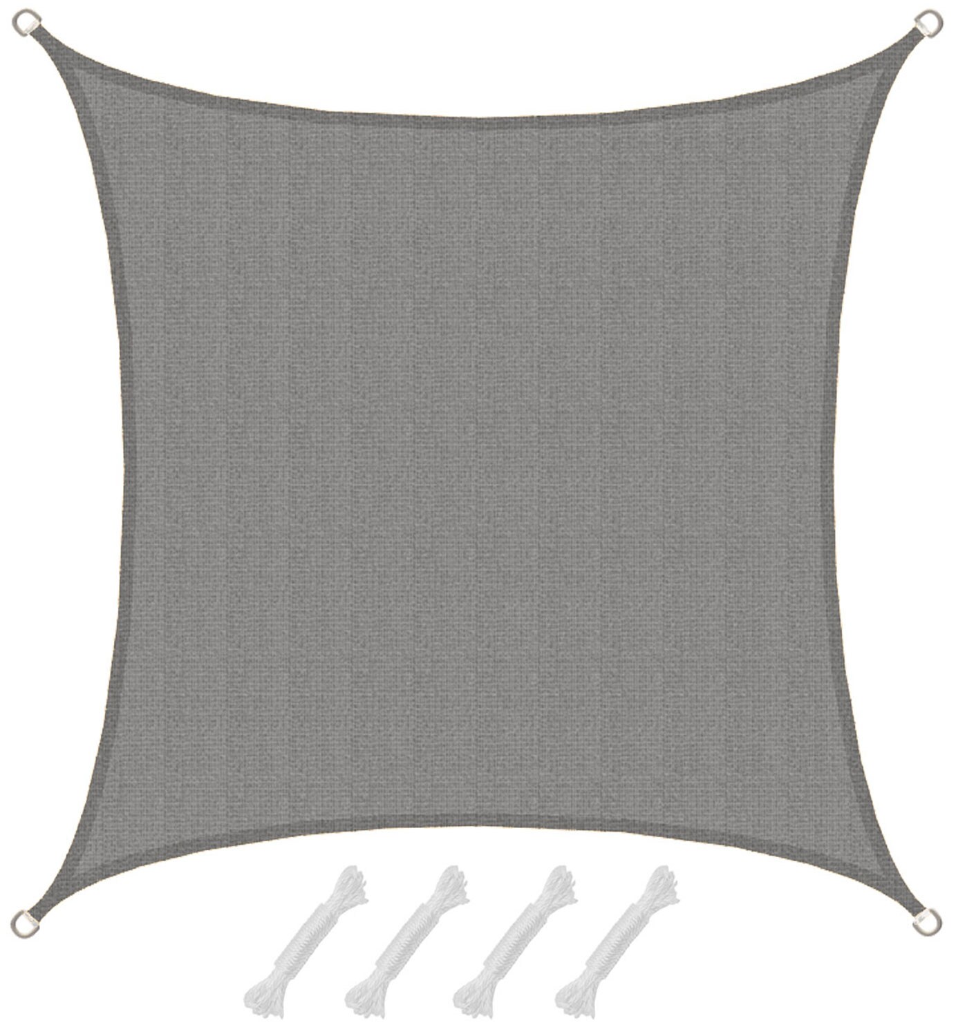 UV Sonnensegel 3x3 HDPE Quadratisch Sonnenschutz Überdachung Garten Balkon Grau