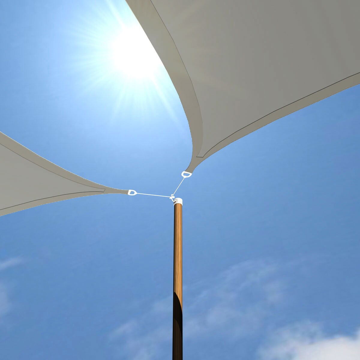UV Sonnensegel 2x2 HDPE Quadratisch Sonnenschutz Überdachung Garten Balkon Grau