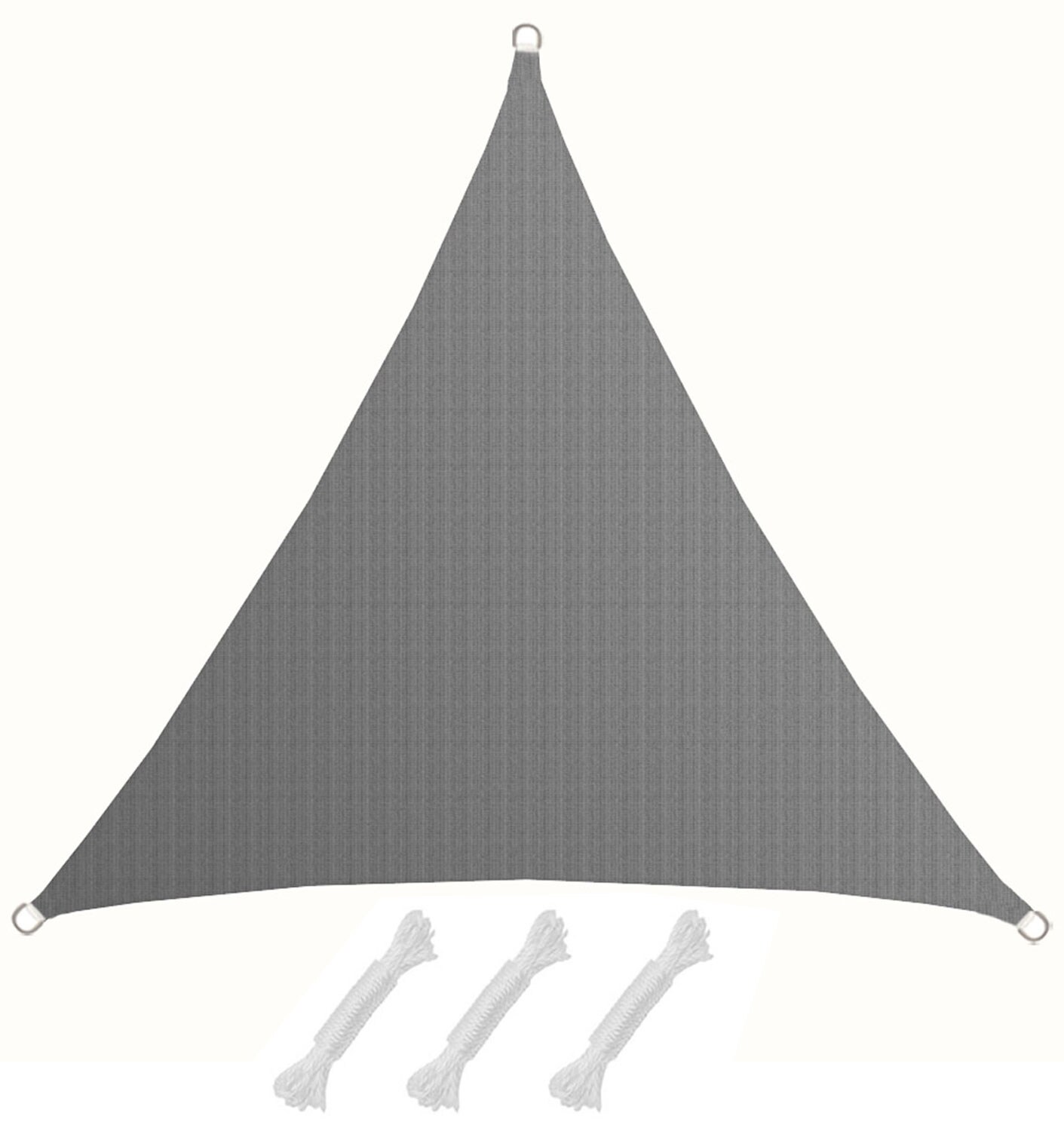 UV Sonnensegel 2x2x2 m HDPE Dreieck Sonnenschutz Überdachung Balkon Garten Grau